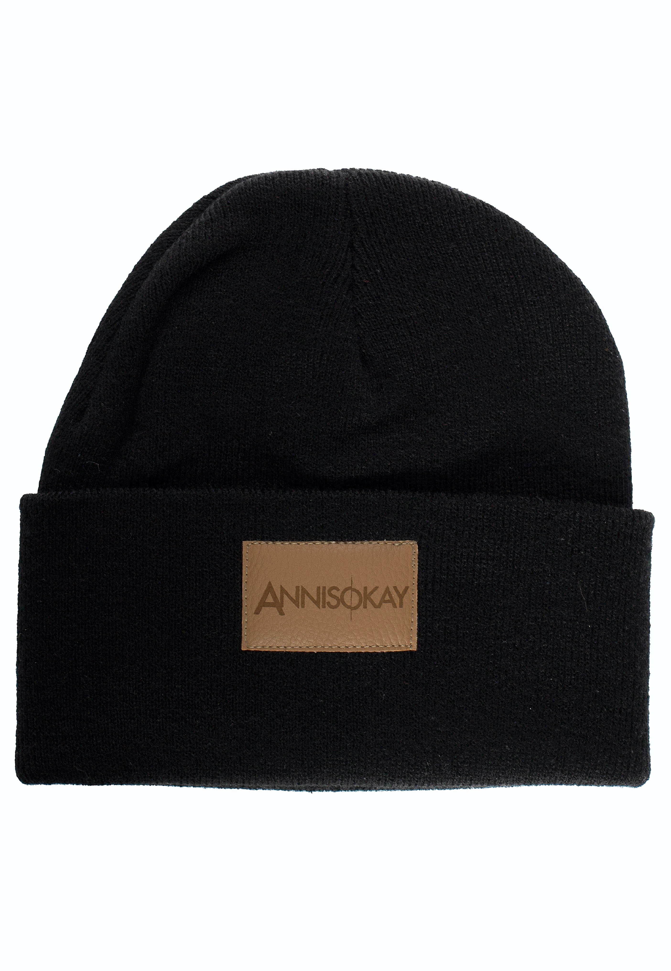 Annisokay - Logo Fake Leather Patch - Beanie | Neutral-Image