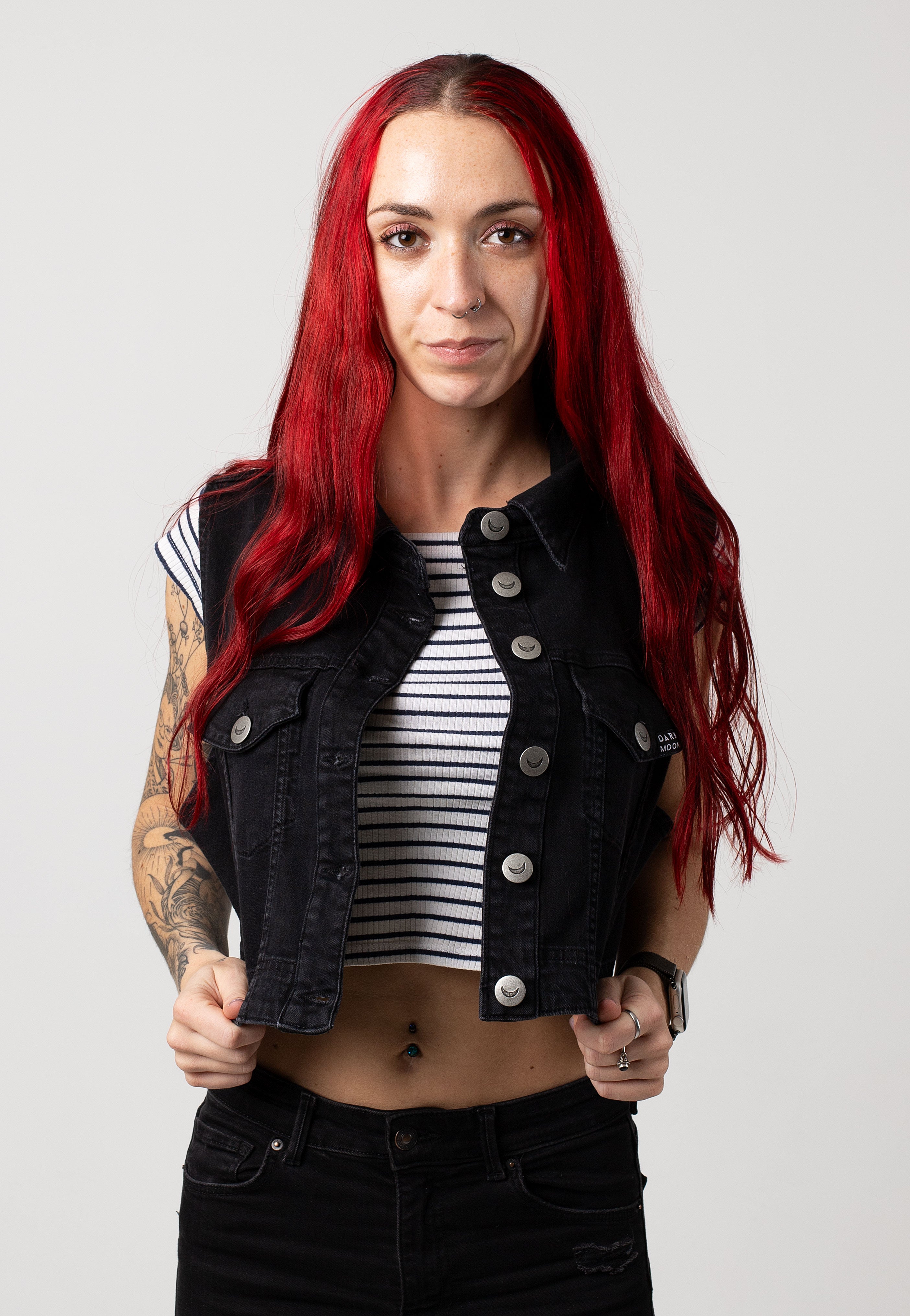 Dark Moon - Paz Cropped - Jeans Vest | Women-Image