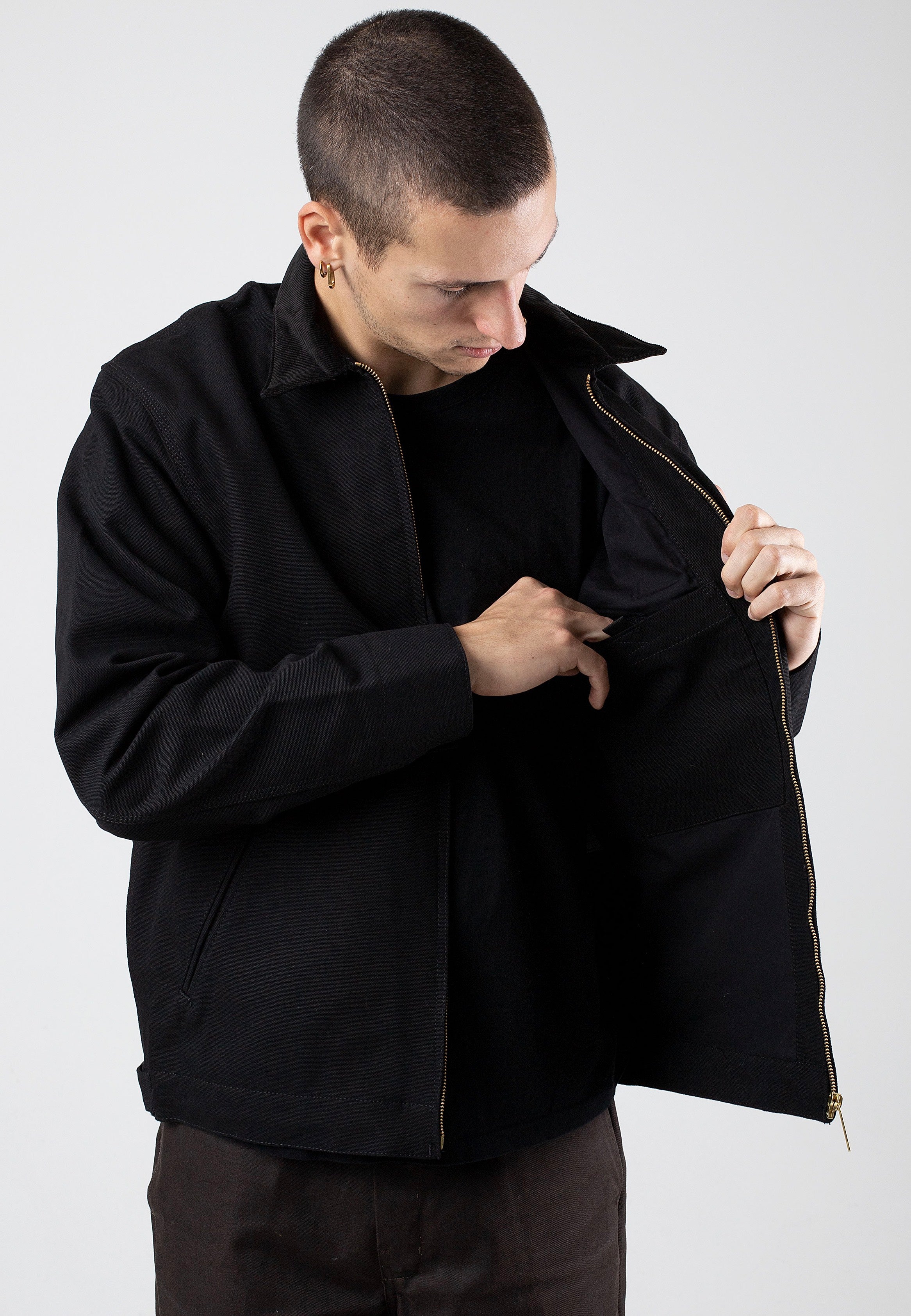 Carhartt WIP - Detroit Rigid Black/Black - Jacket | Men-Image