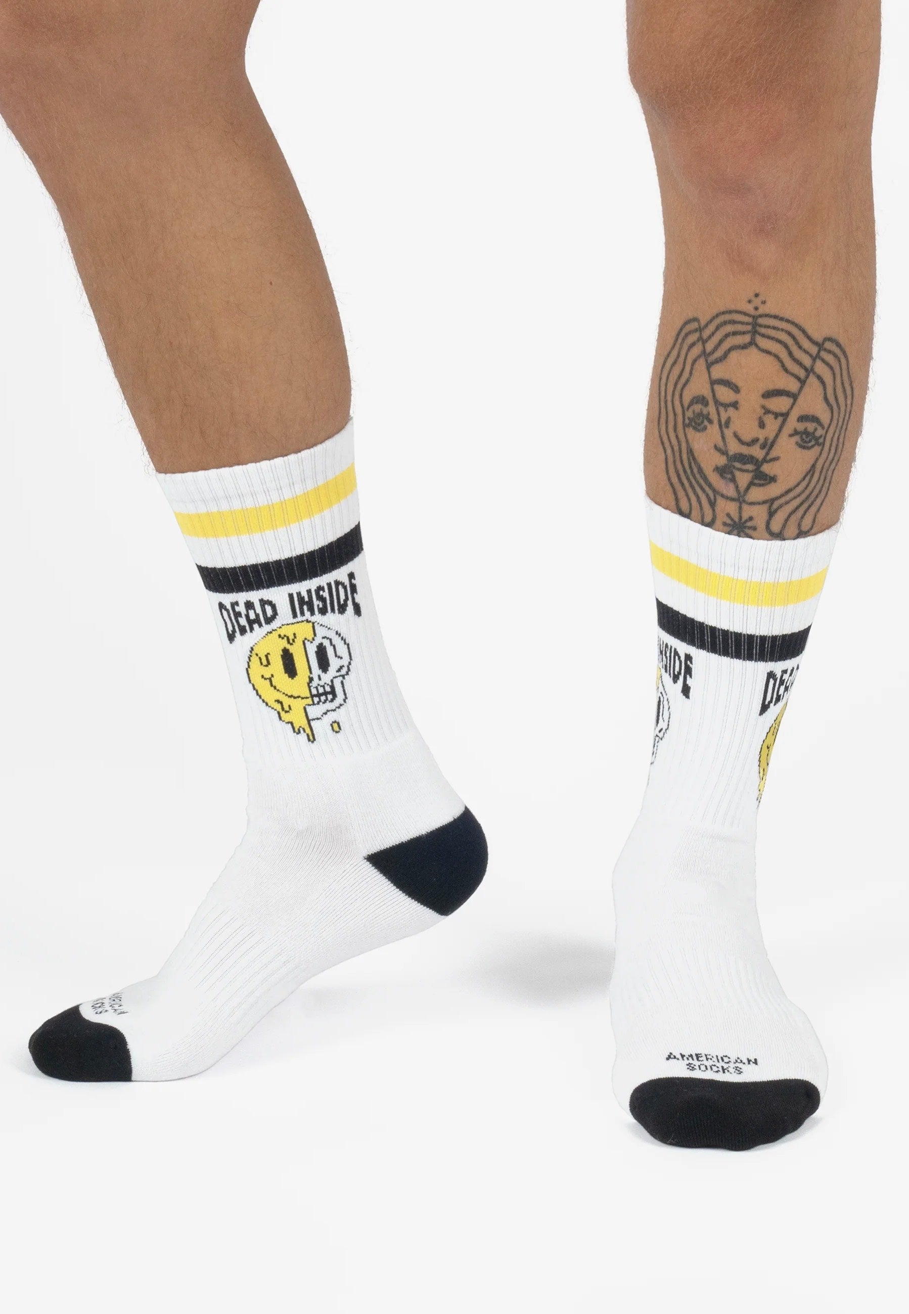 American Socks - Dead Inside Mid High White - Socks | Neutral-Image