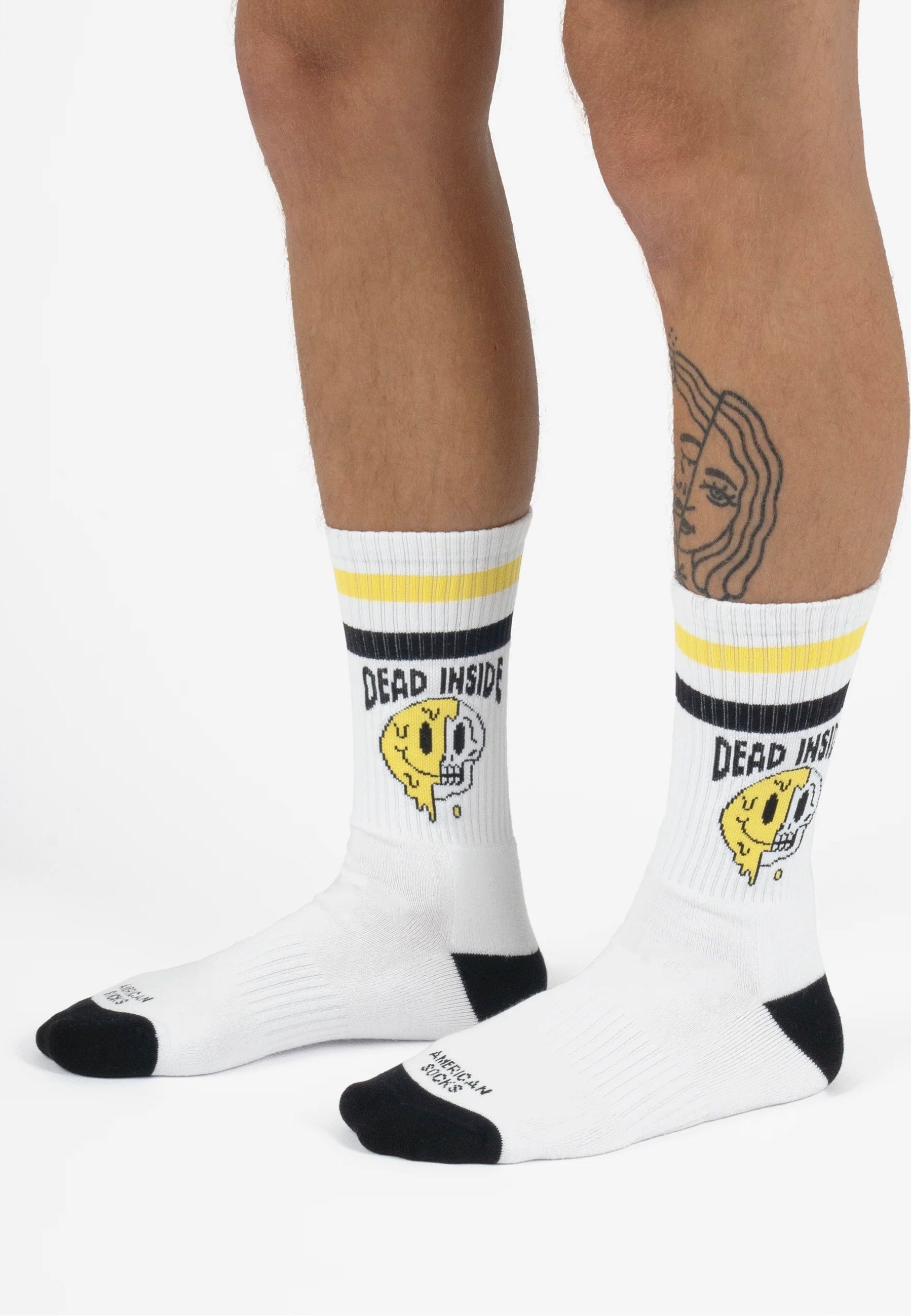 American Socks - Dead Inside Mid High White - Socks | Neutral-Image