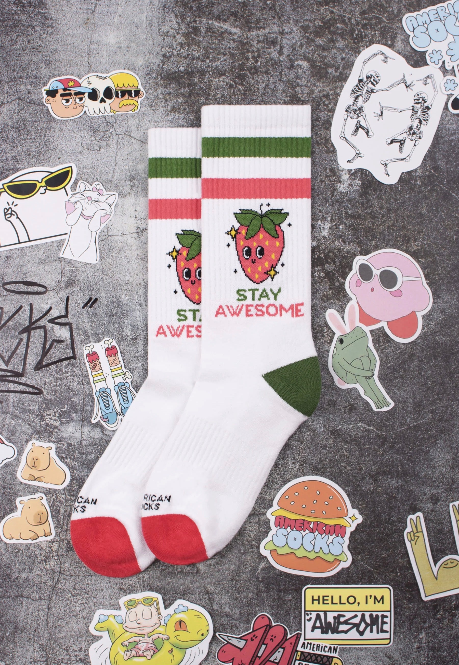 American Socks - Stay Awesome Mid High - Socks | Neutral-Image