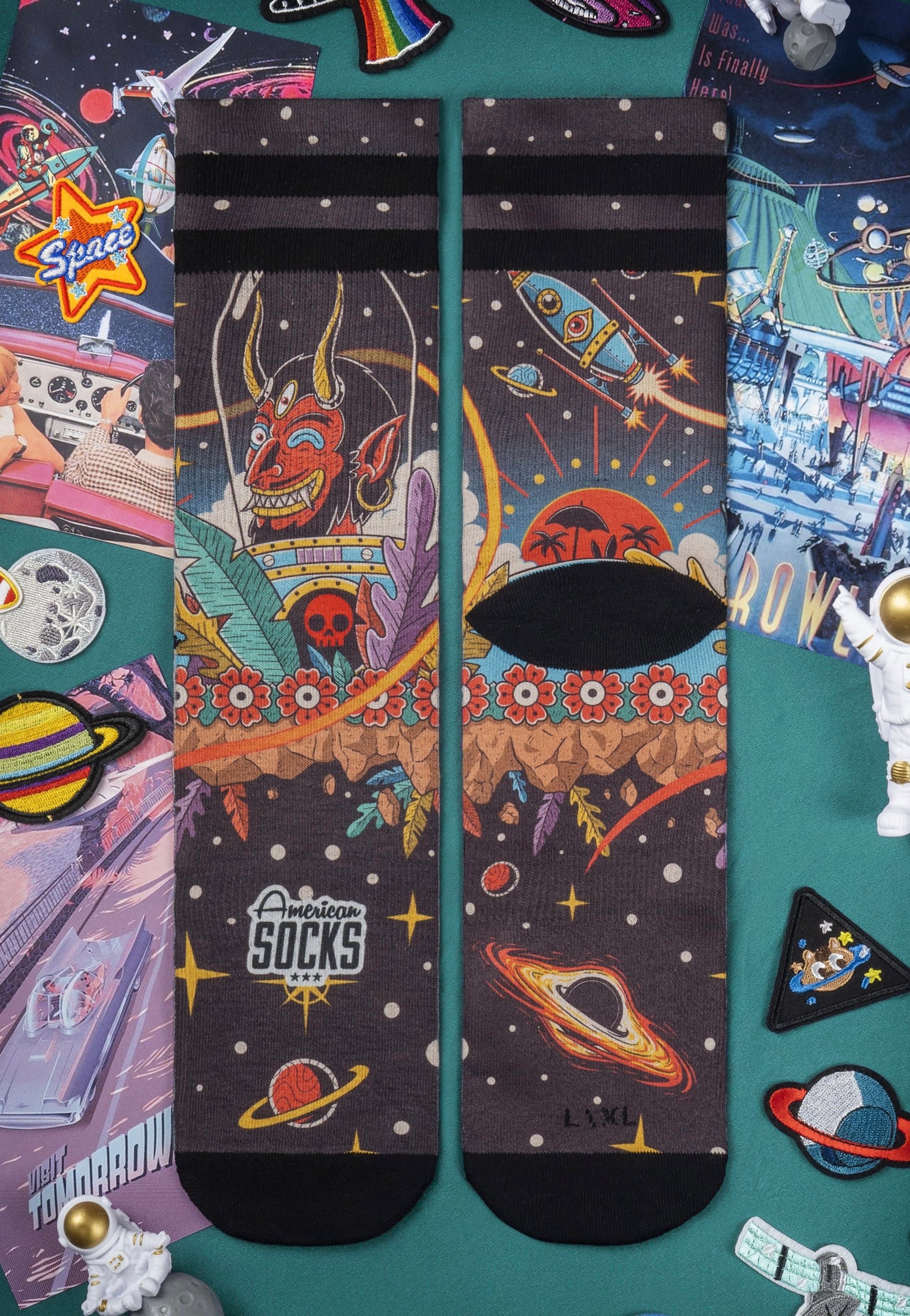 American Socks - Space Holidays Mid High Multi - Socks | Neutral-Image