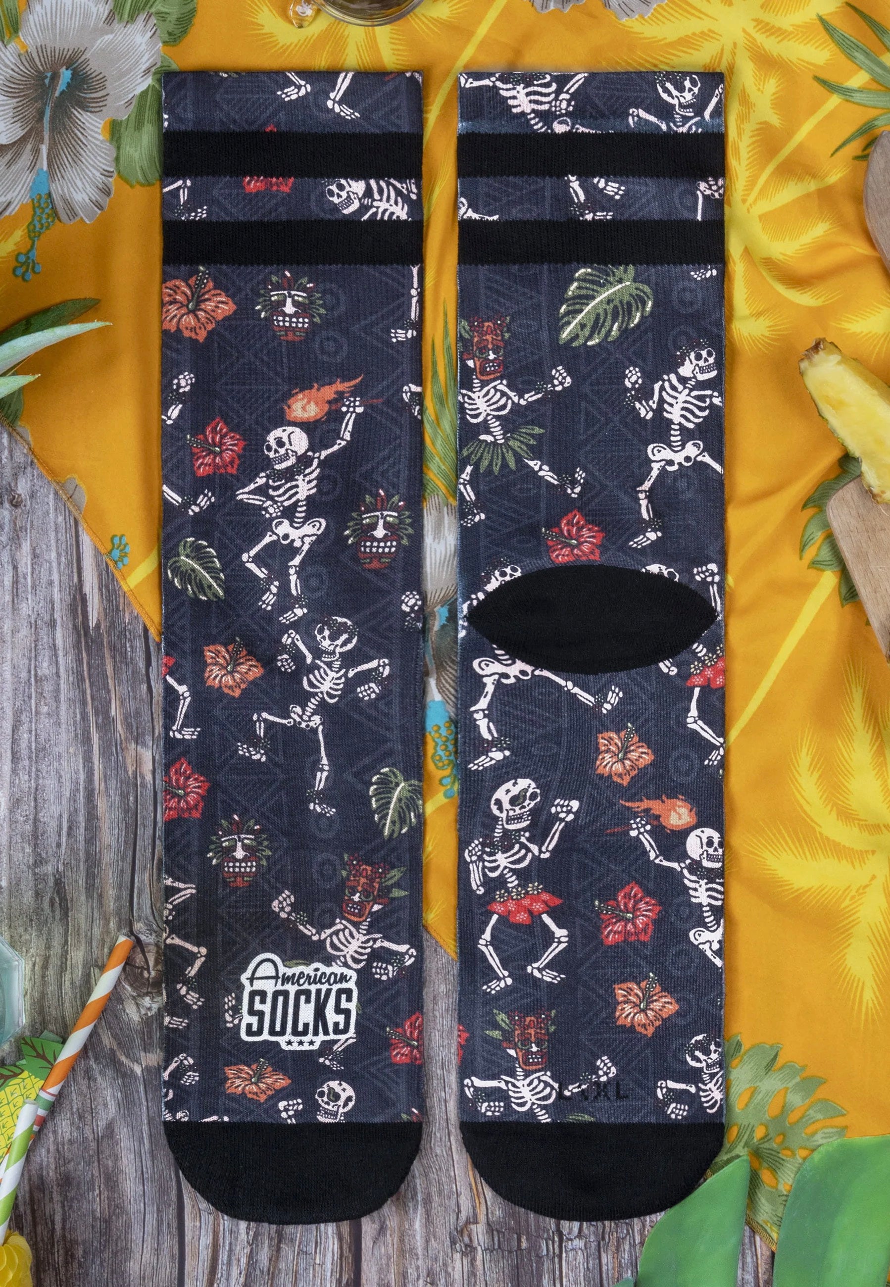 American Socks - Dancing Skeletons Mid High Black - Socks | Neutral-Image