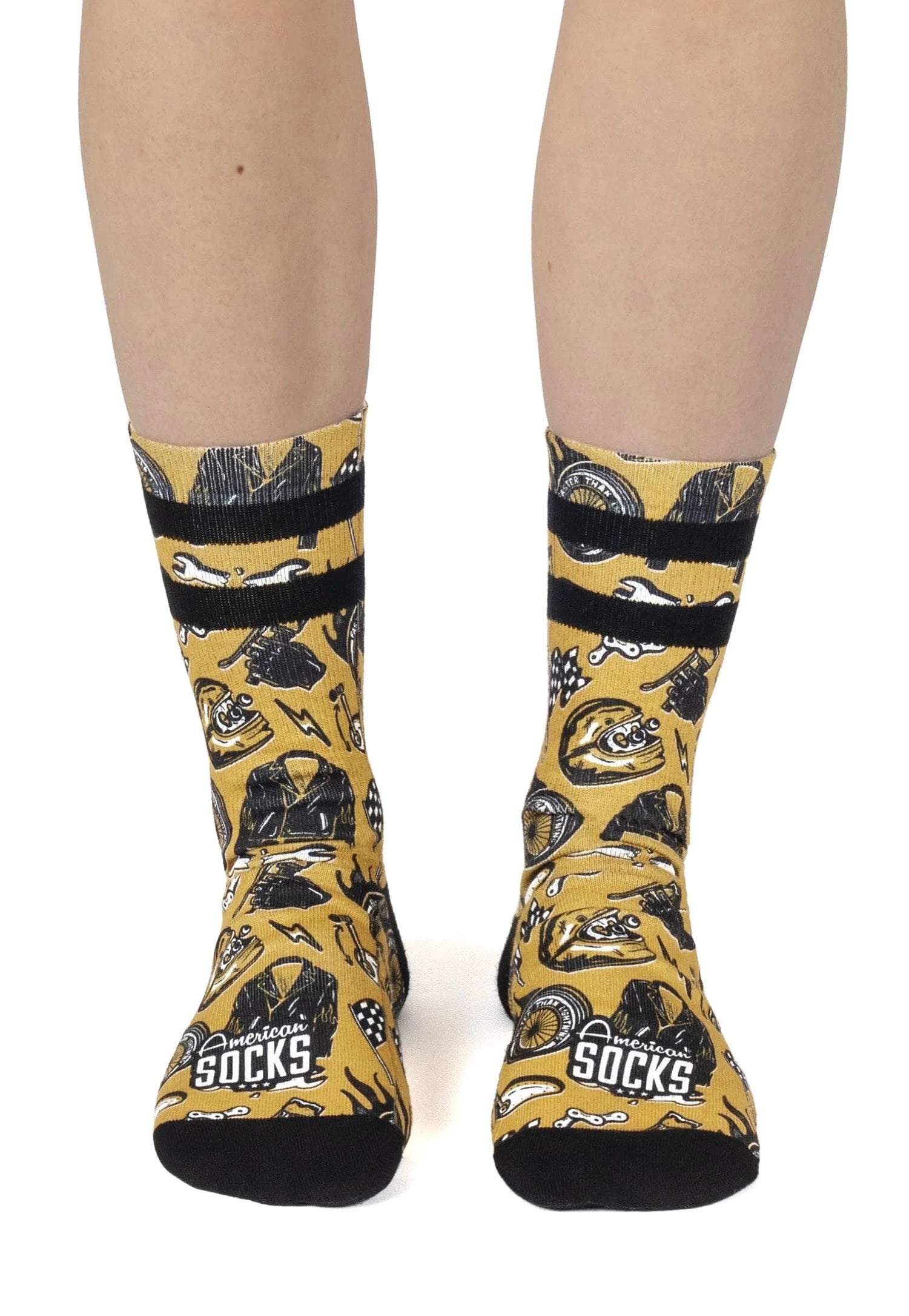 American Socks - Cafe Racer Mid High Yellow - Socks | Neutral-Image