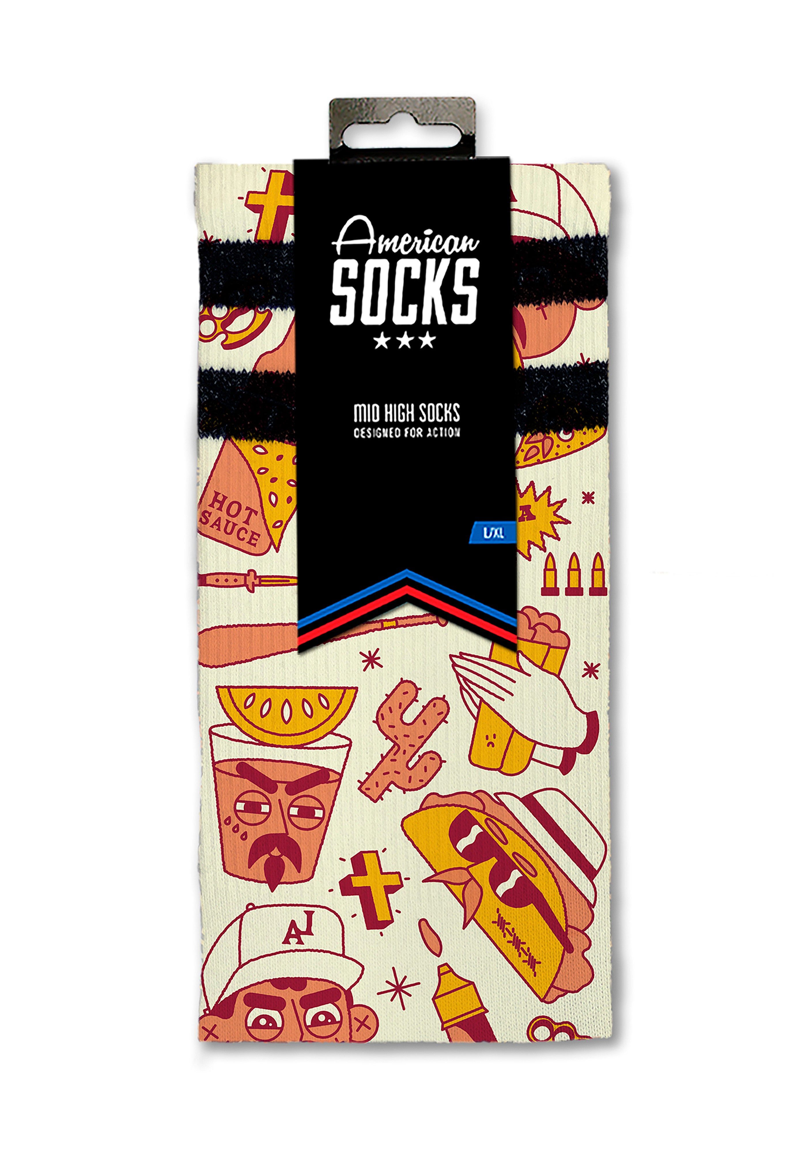 American Socks - Tacos & Vatos Mid High - Socks | Neutral-Image