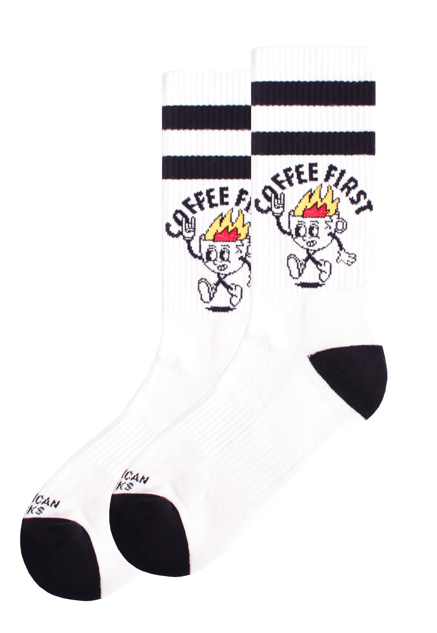 American Socks - Coffee First Mid High White - Socks | Neutral-Image