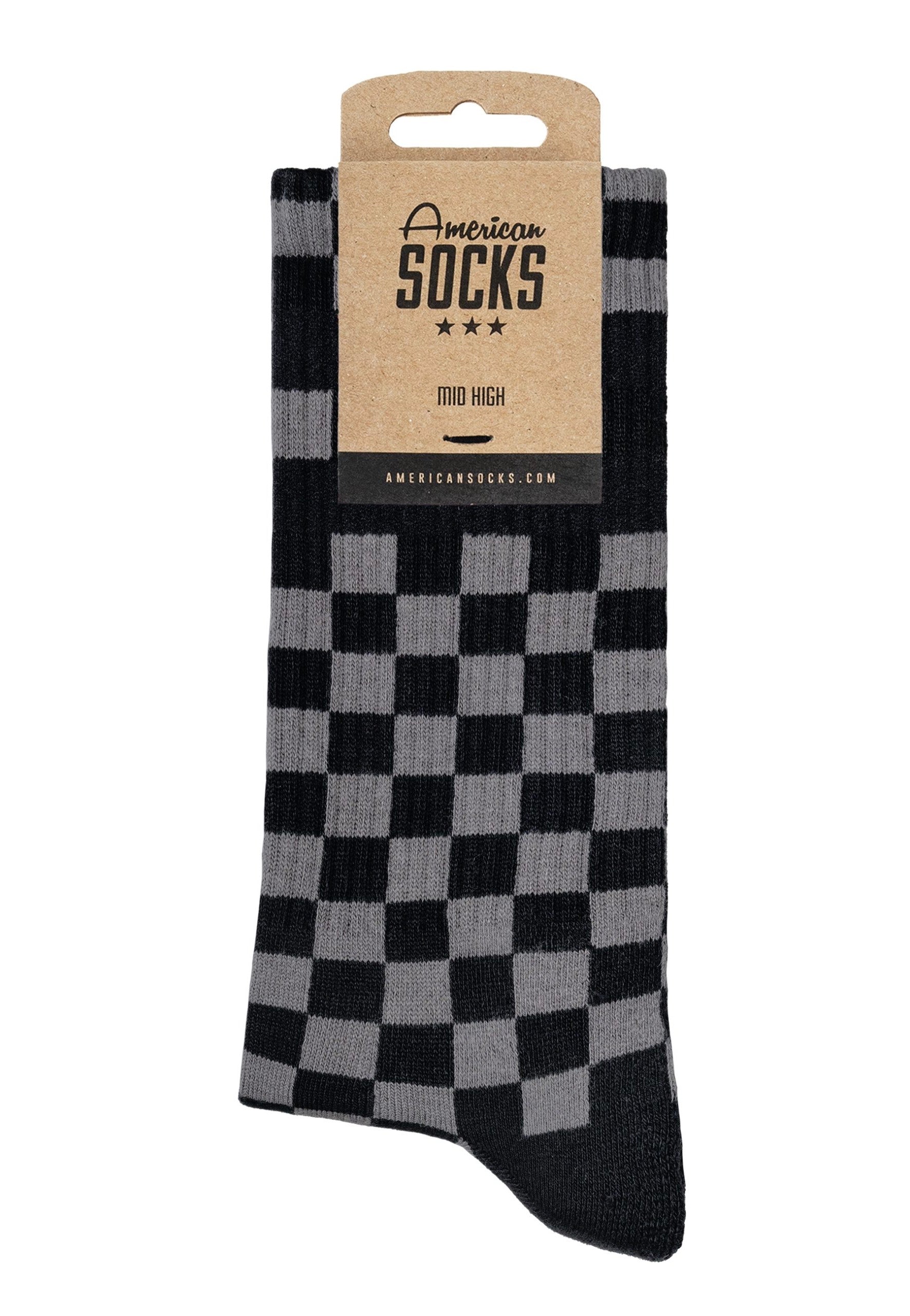 American Socks - Checkerboard Mid High Black/Grey - Socks | Neutral-Image