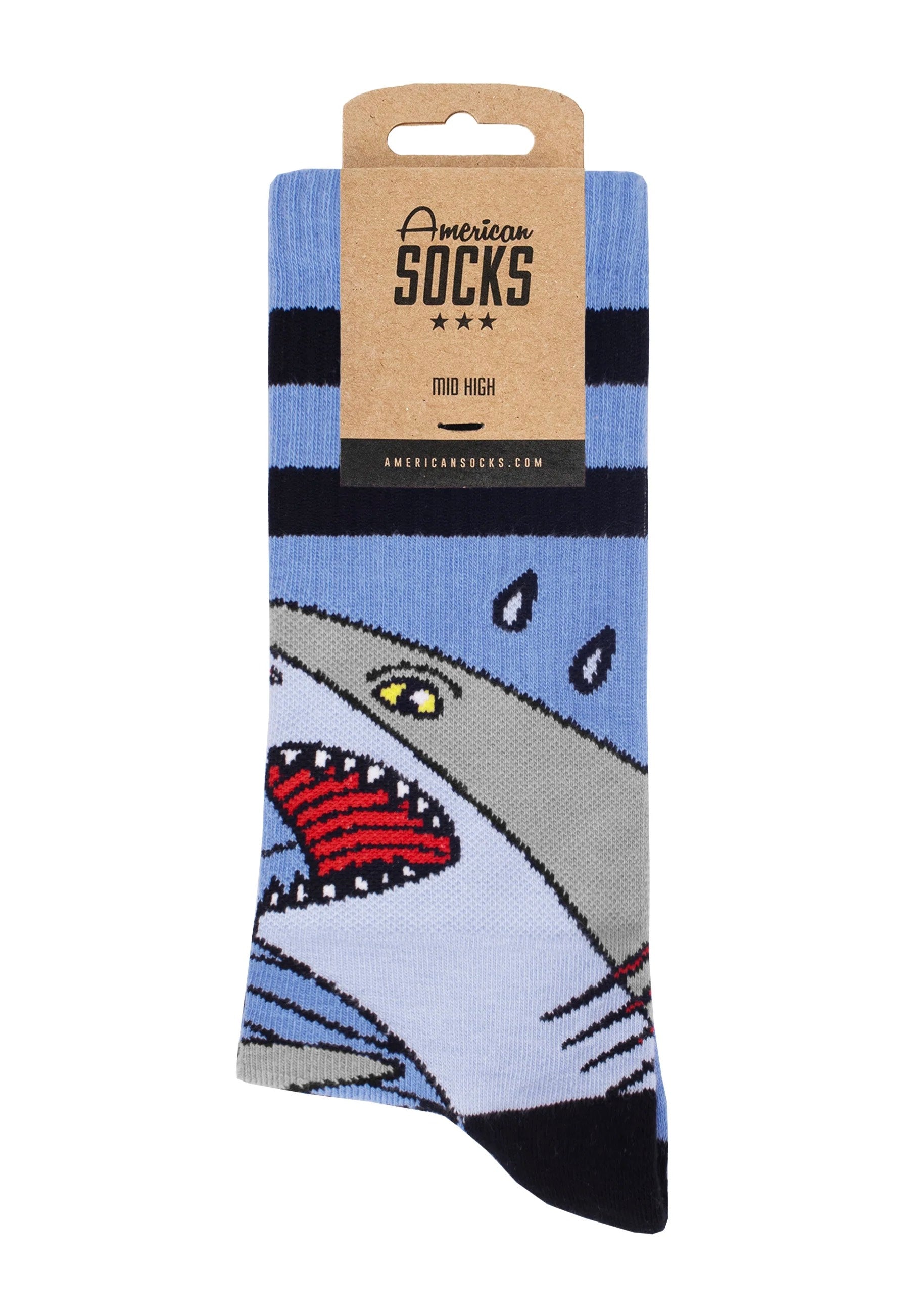 American Socks - Shark Strike Mid High Purple - Socks | Neutral-Image