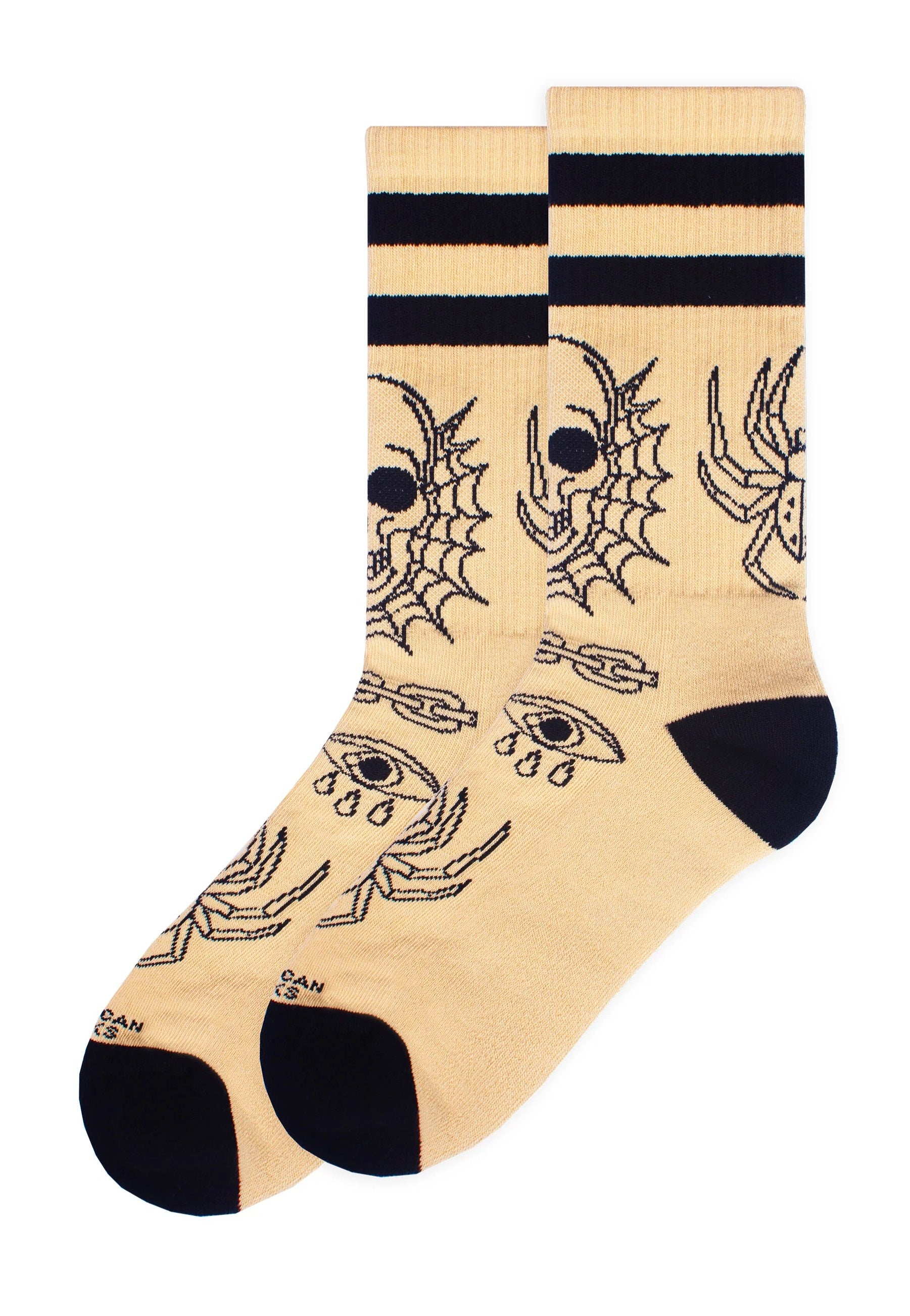 American Socks - Spider's Lair Mid High Beige - Socks | Neutral-Image