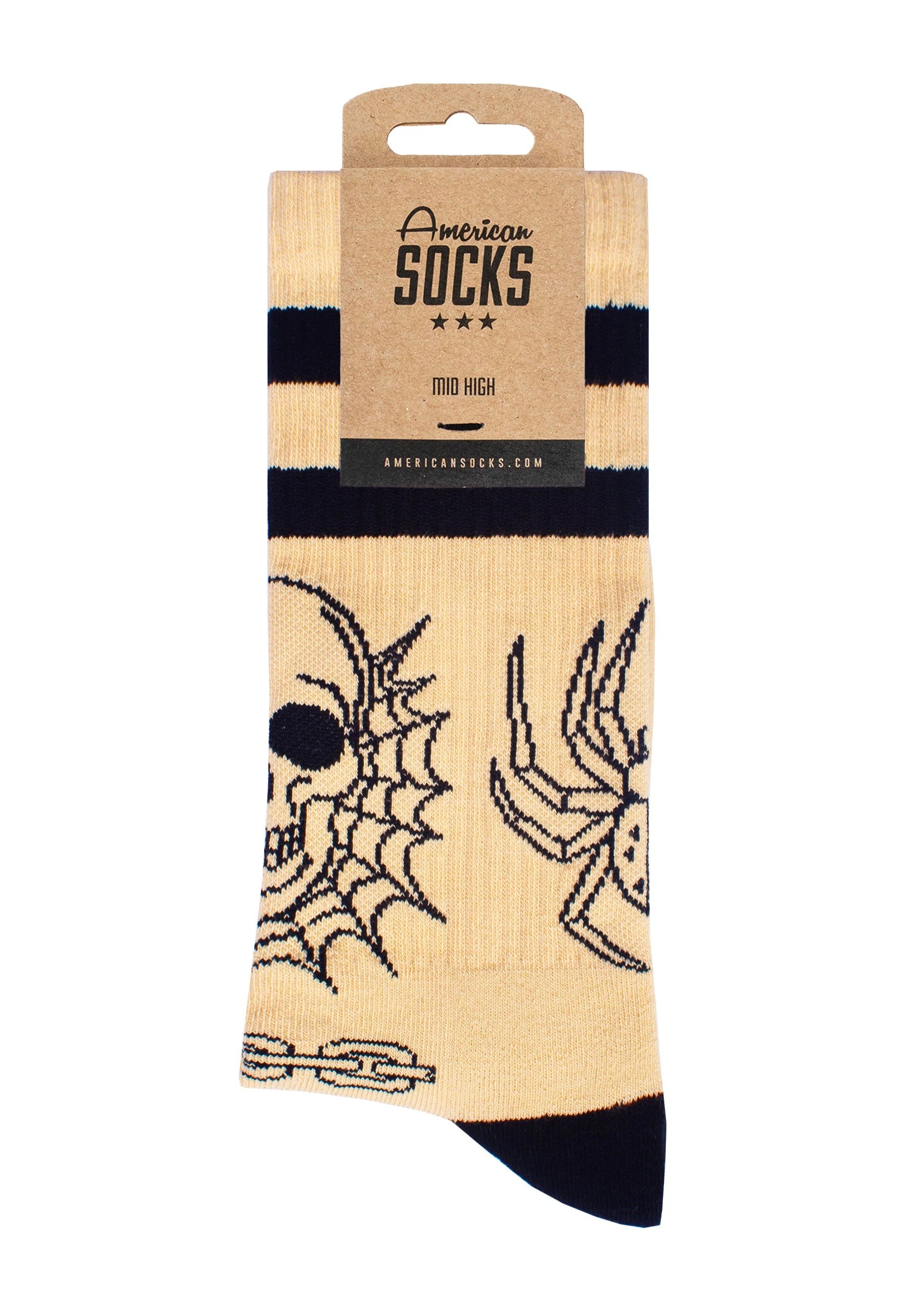 American Socks - Spider's Lair Mid High Beige - Socks | Neutral-Image