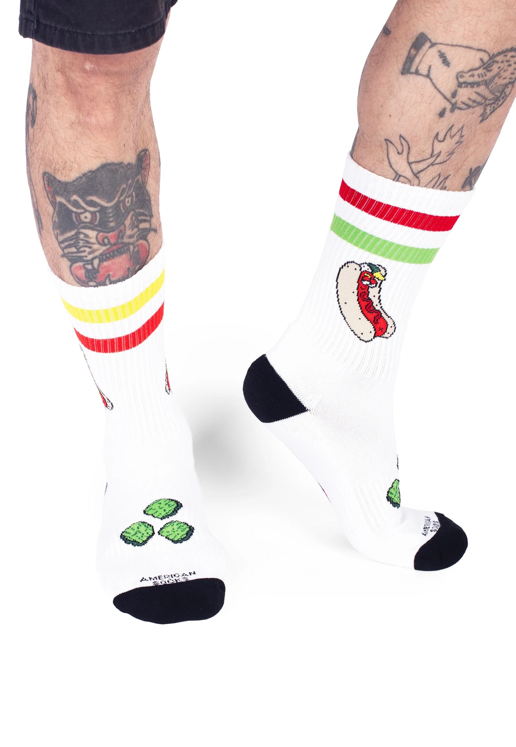 American Socks - Hot Dog Mid High White - Socks | Neutral-Image