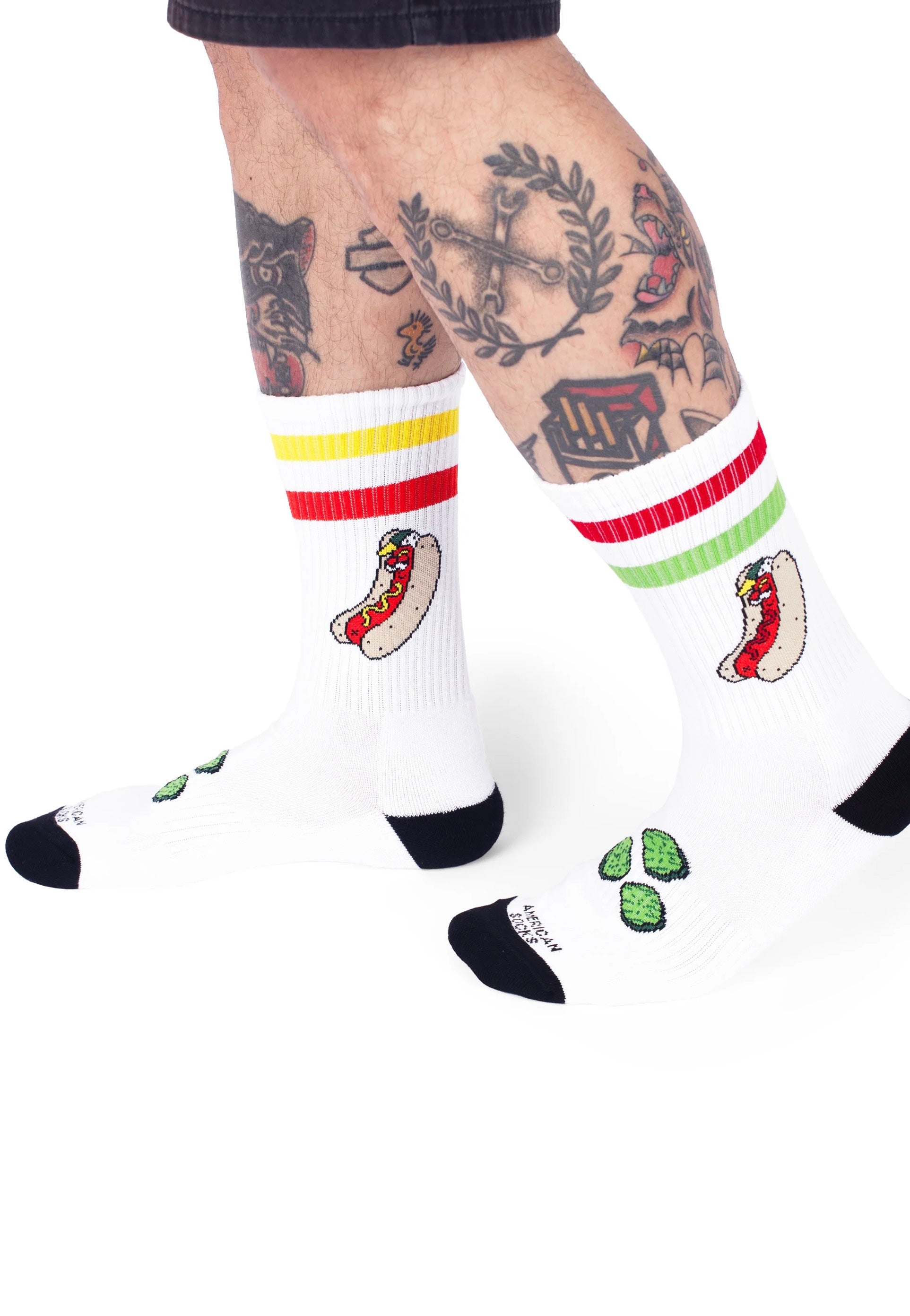 American Socks - Hot Dog Mid High White - Socks | Neutral-Image