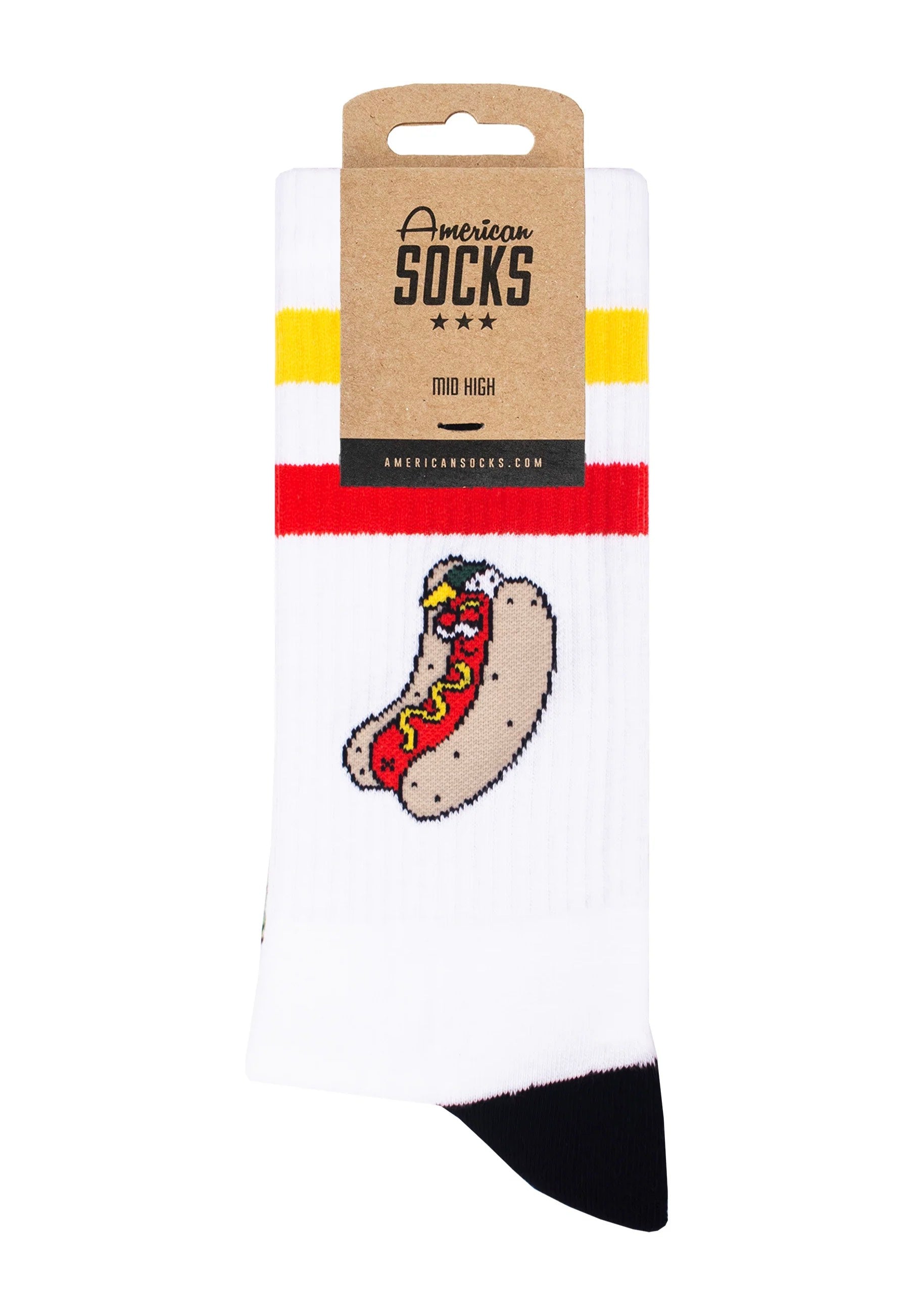 American Socks - Hot Dog Mid High White - Socks | Neutral-Image