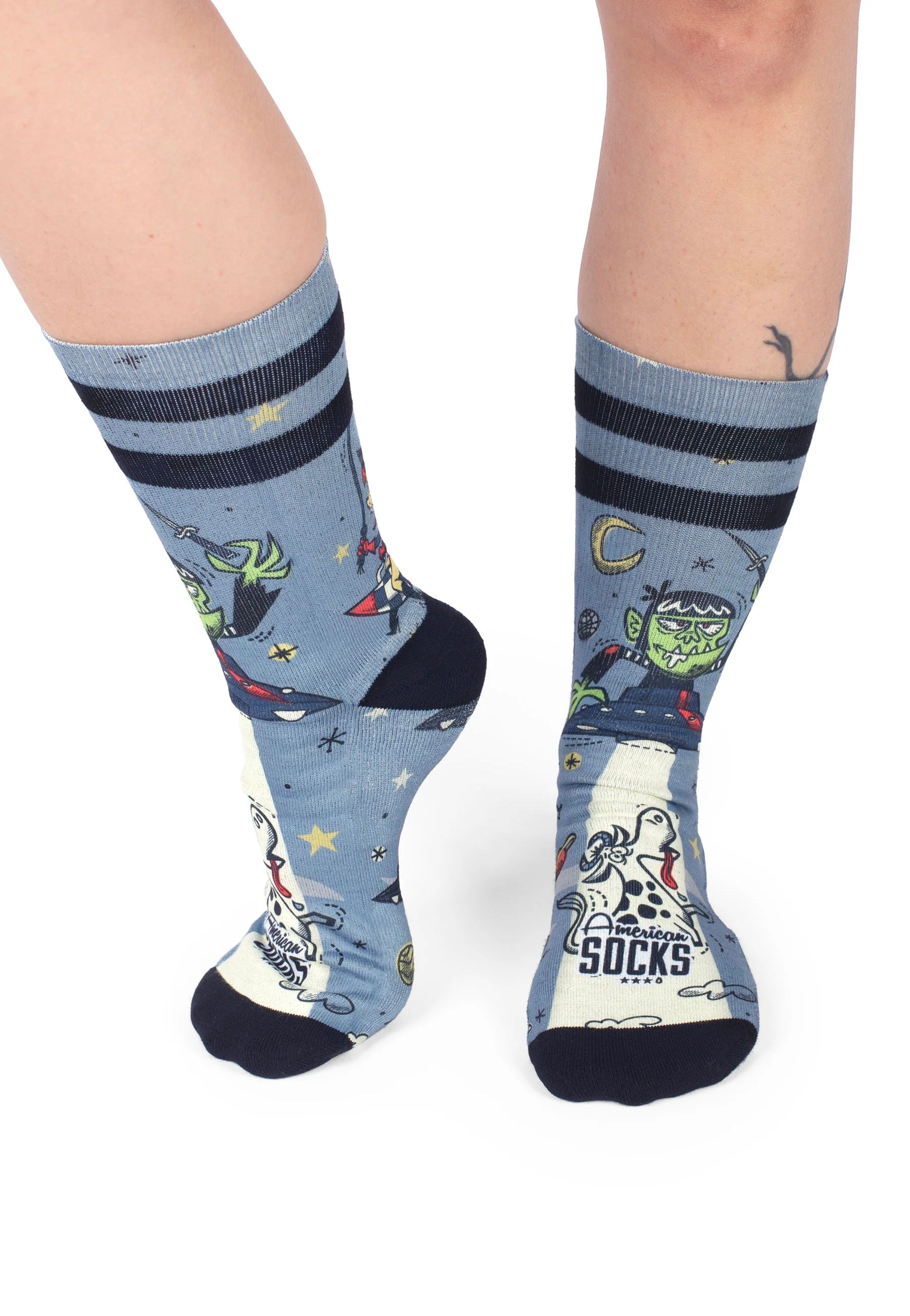 American Socks - Alien Snatch Mid High Blue - Socks | Neutral-Image