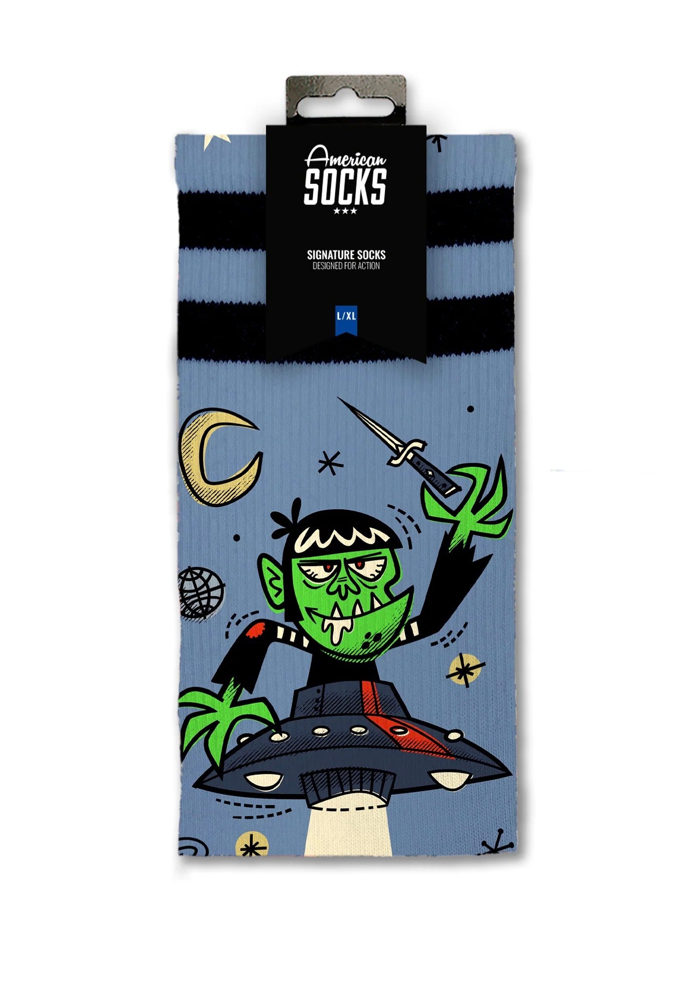 American Socks - Alien Snatch Mid High Blue - Socks | Neutral-Image