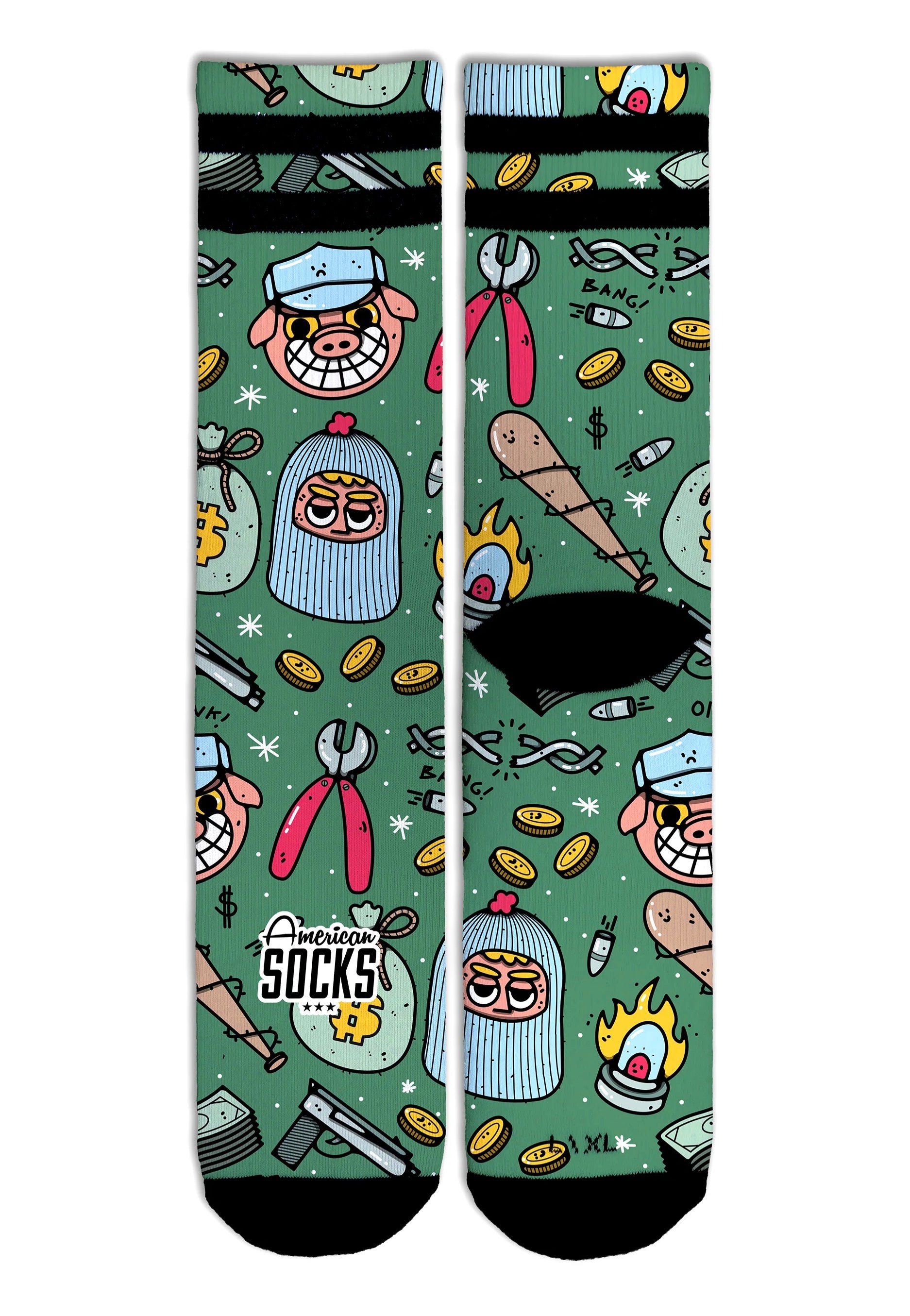 American Socks - Heist Havoc Mid High Green - Socks | Neutral-Image