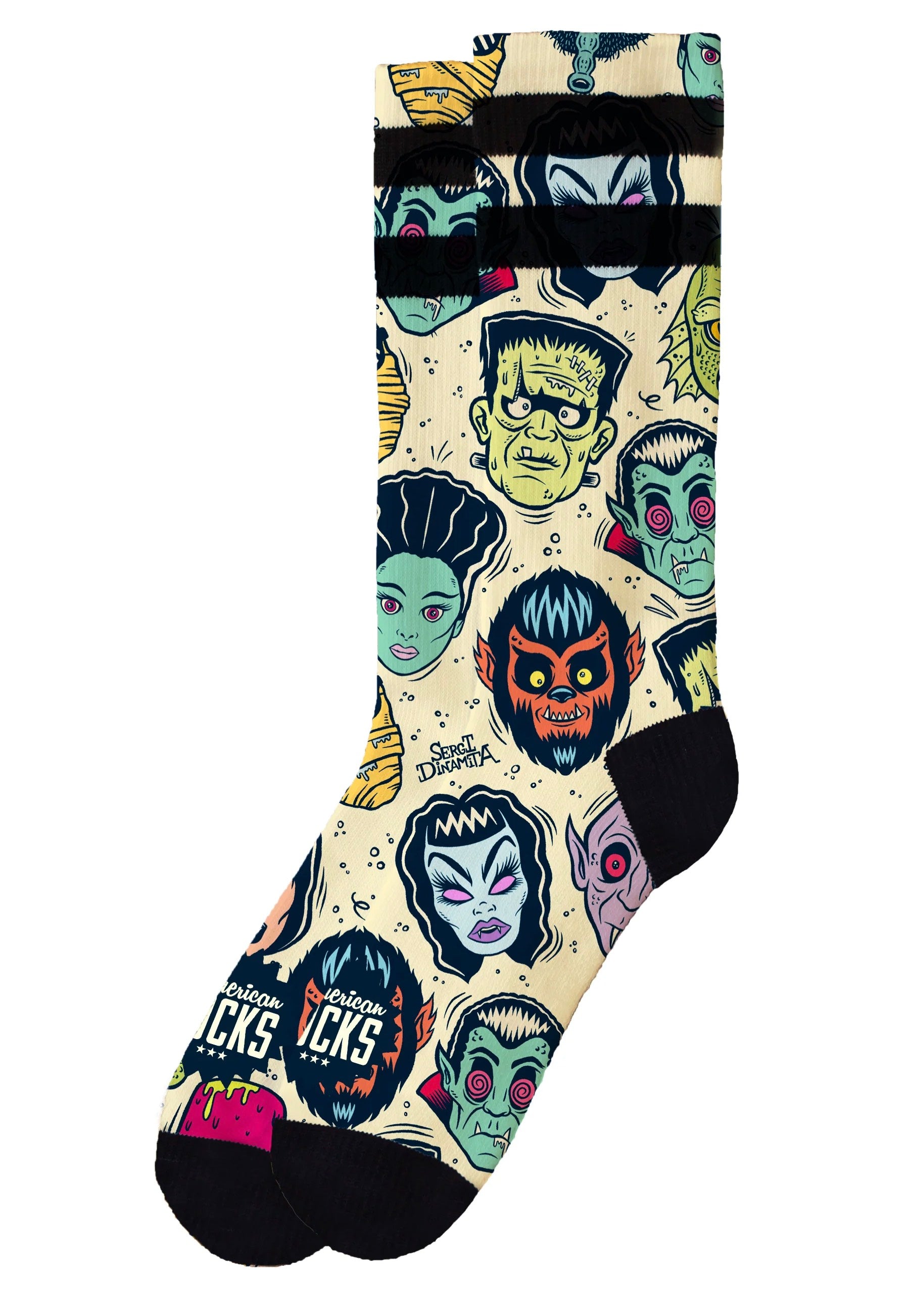 American Socks - Villains Mid High Beige - Socks | Neutral-Image