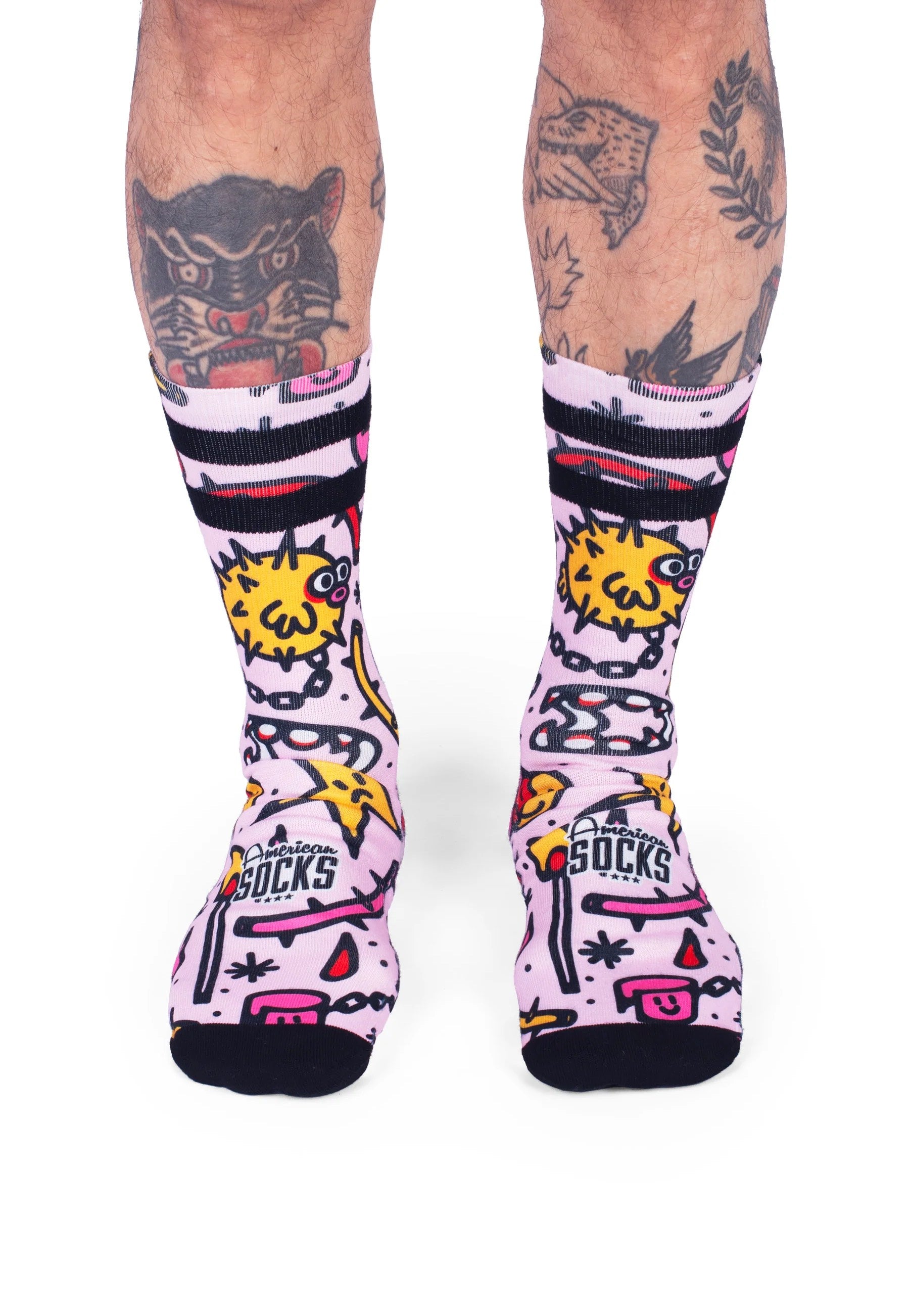 American Socks - Blowfish Mid High Pink - Socks | Neutral-Image