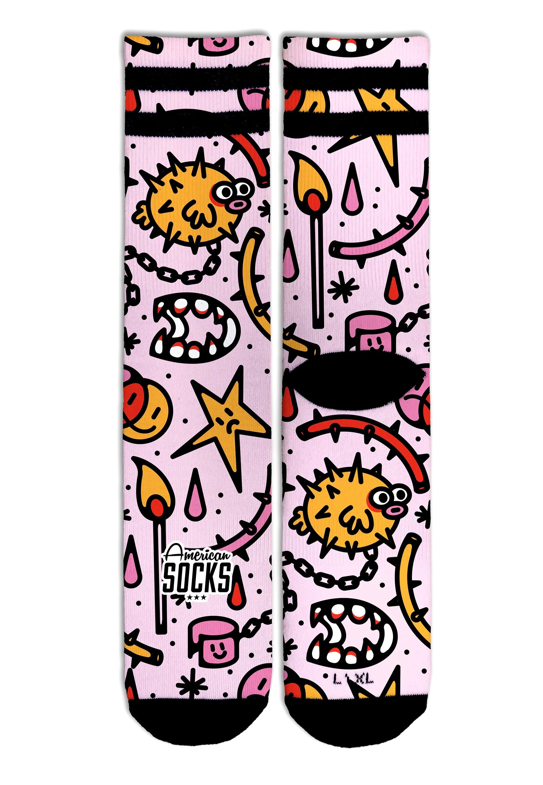 American Socks - Blowfish Mid High Pink - Socks | Neutral-Image