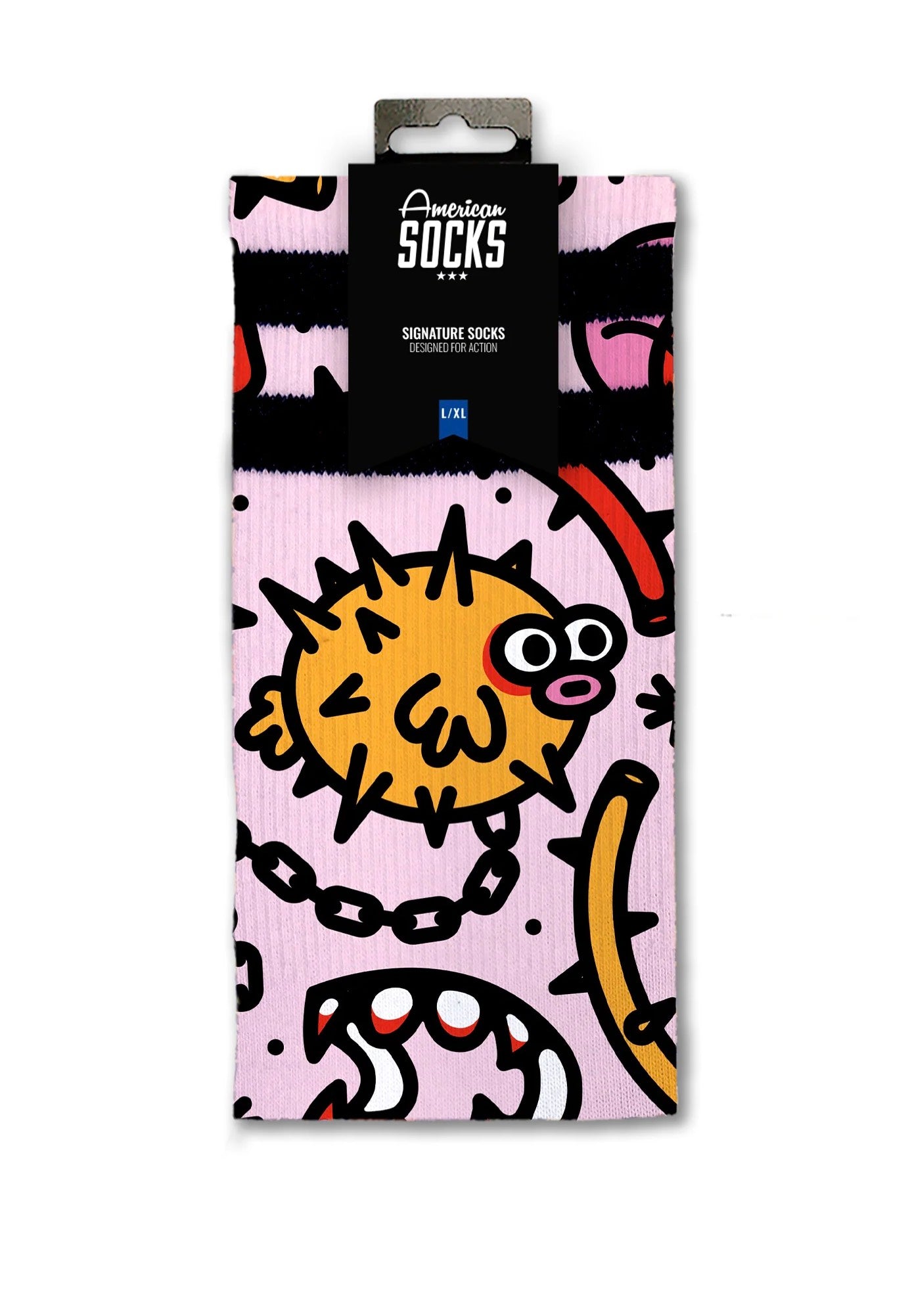 American Socks - Blowfish Mid High Pink - Socks | Neutral-Image