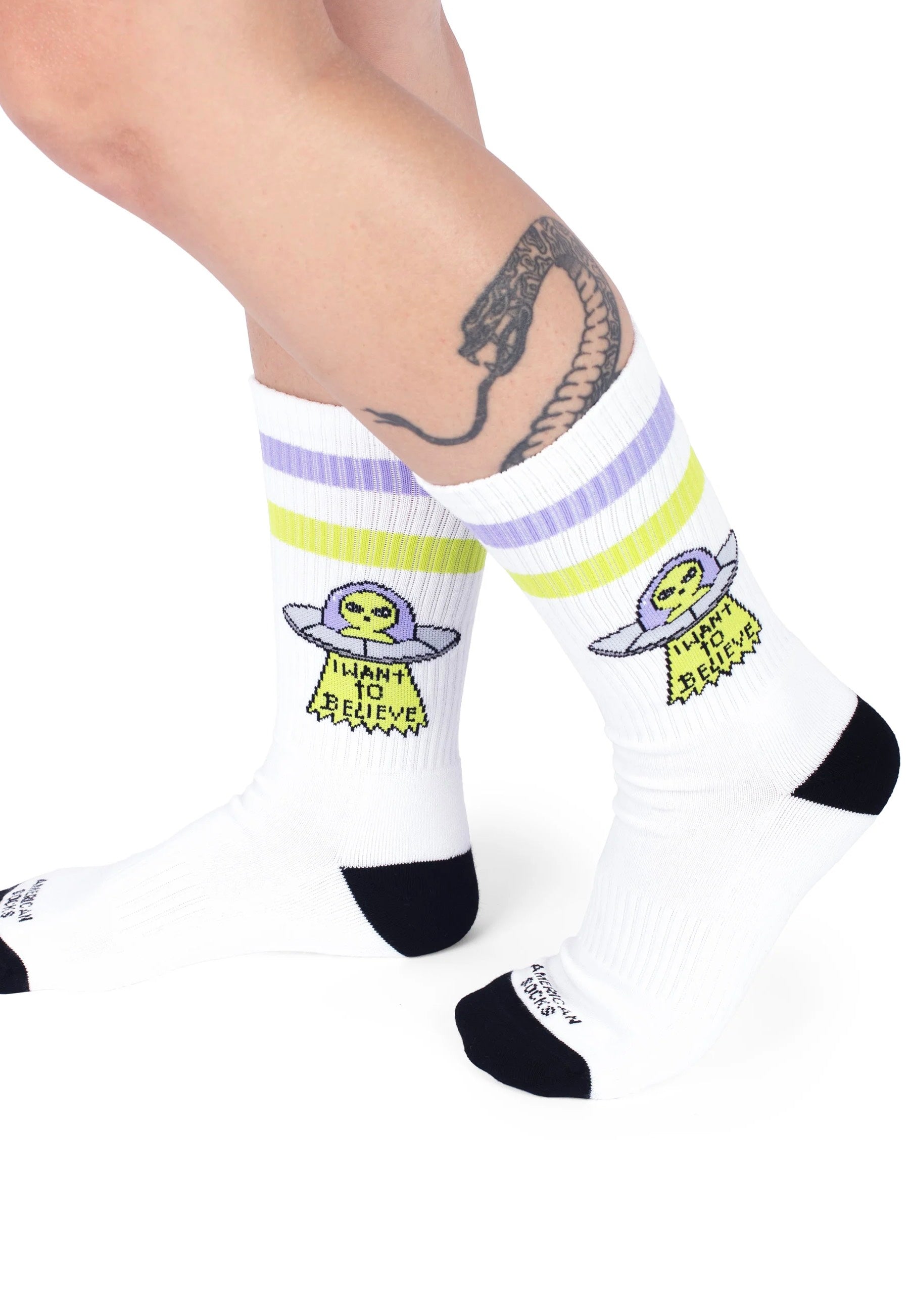 American Socks - Believe Mid High White - Socks | Neutral-Image