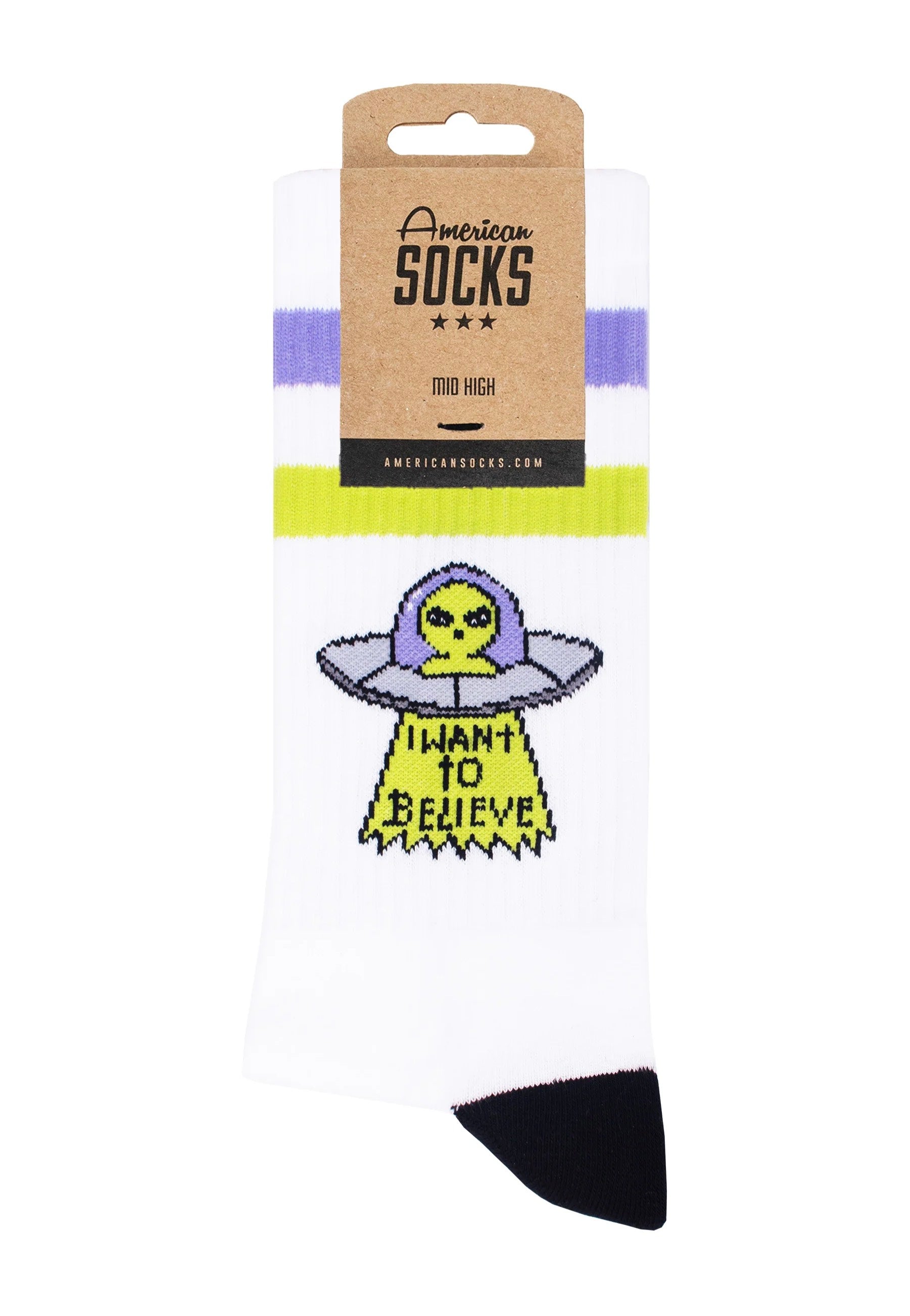 American Socks - Believe Mid High White - Socks | Neutral-Image