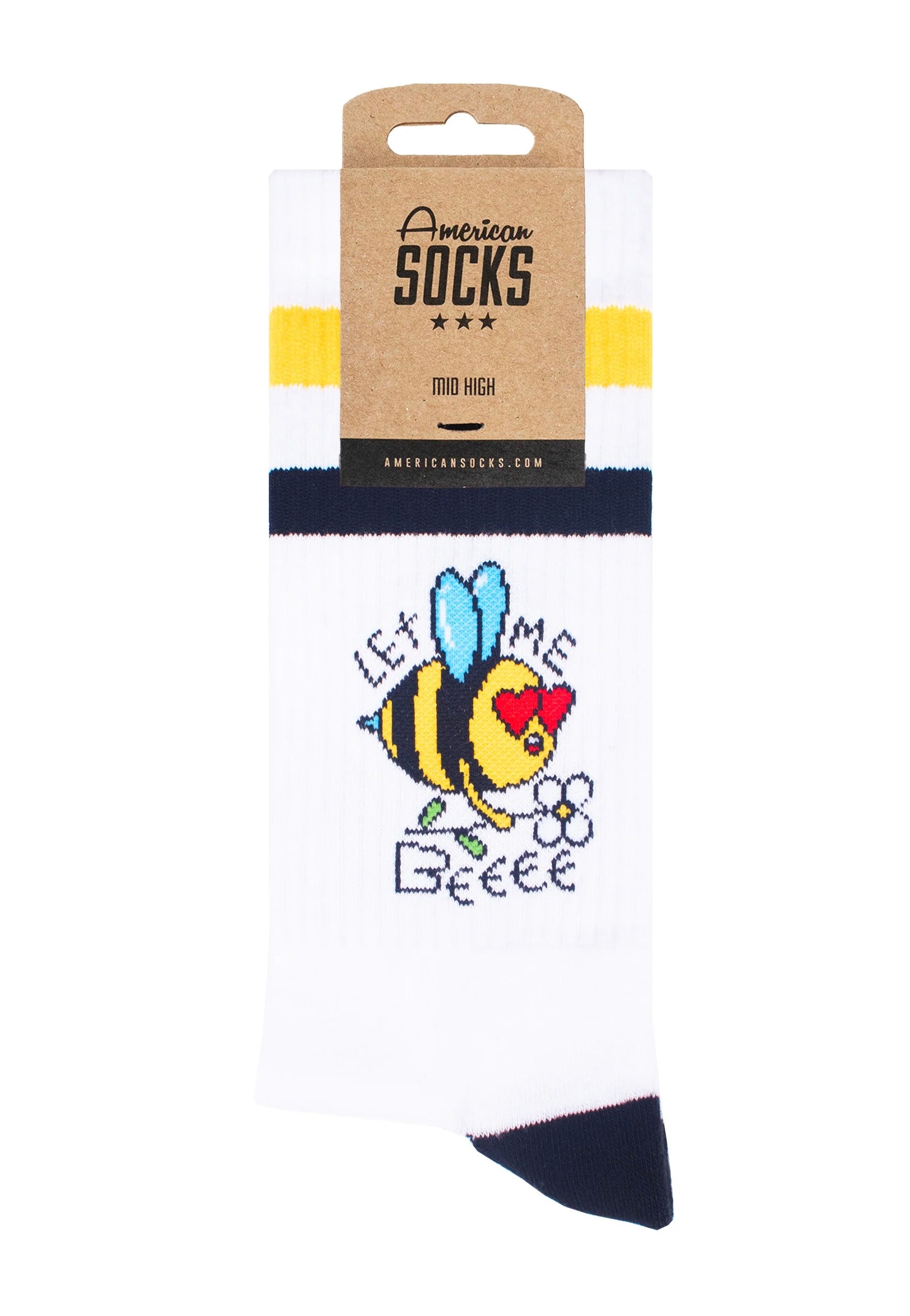 American Socks - Let me Bee Mid High White - Socks | Neutral-Image