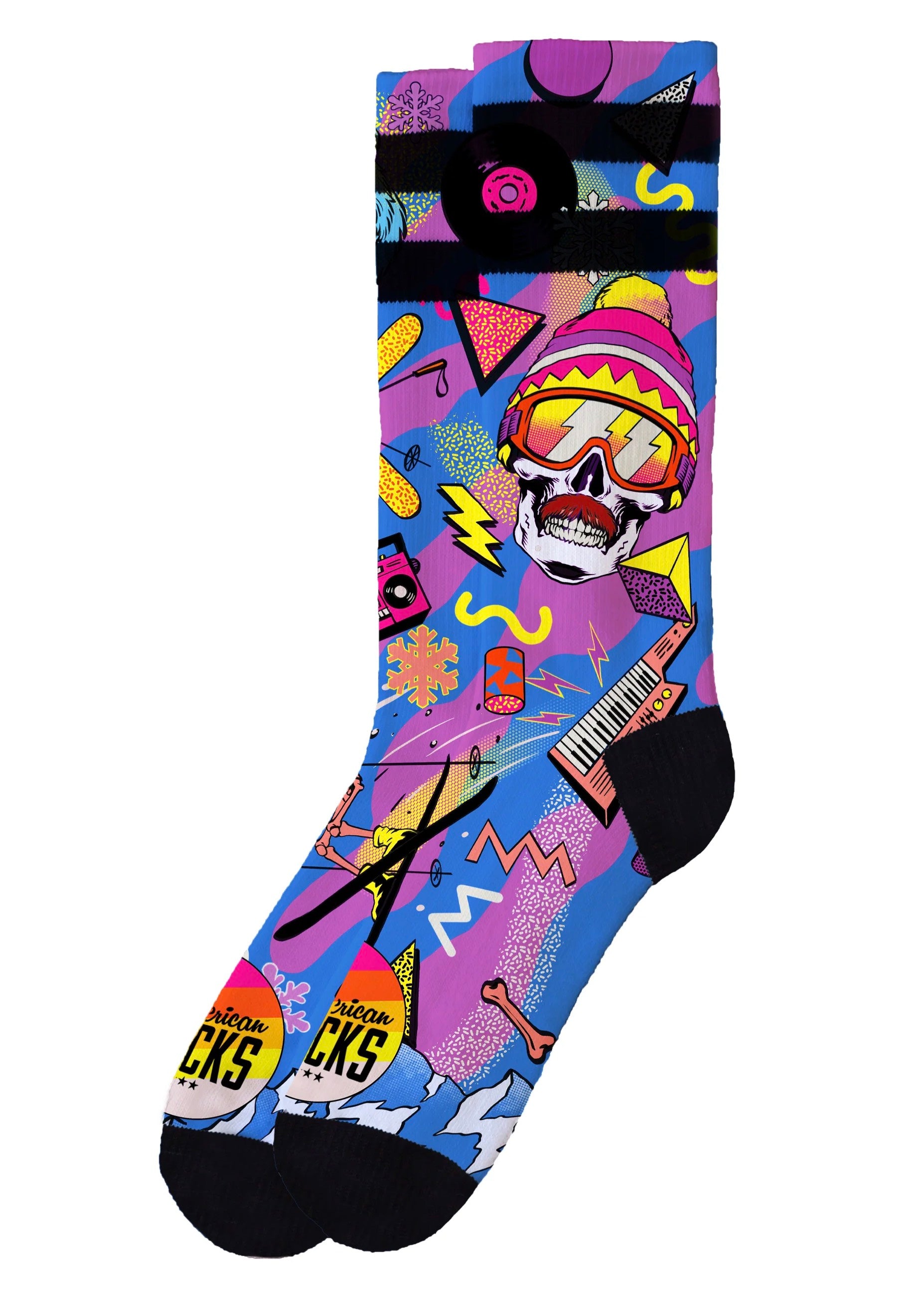 American Socks - Retro Blizzard Mid High Pink - Socks | Neutral-Image