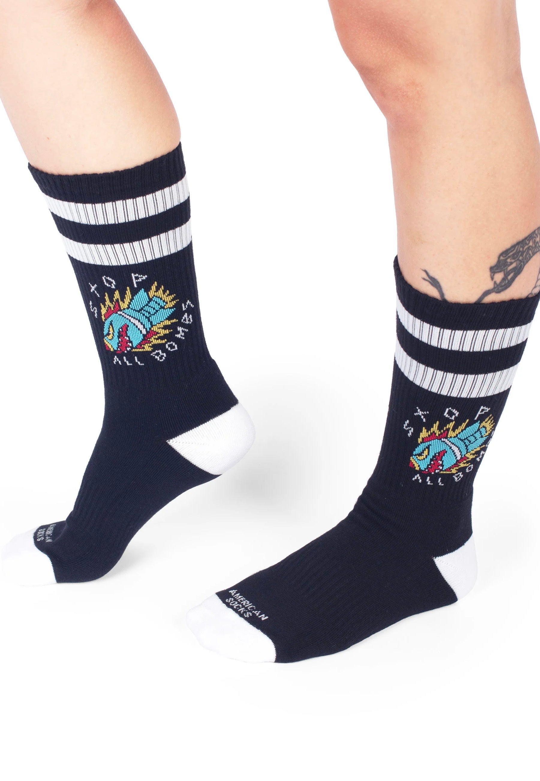 American Socks - Stop All Bombs Mid HighBlack - Socks | Neutral-Image