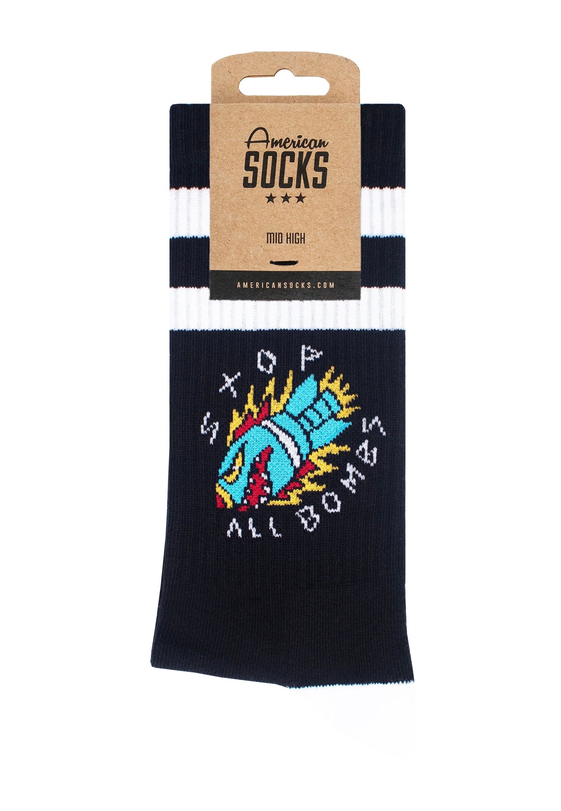 American Socks - Stop All Bombs Mid HighBlack - Socks | Neutral-Image