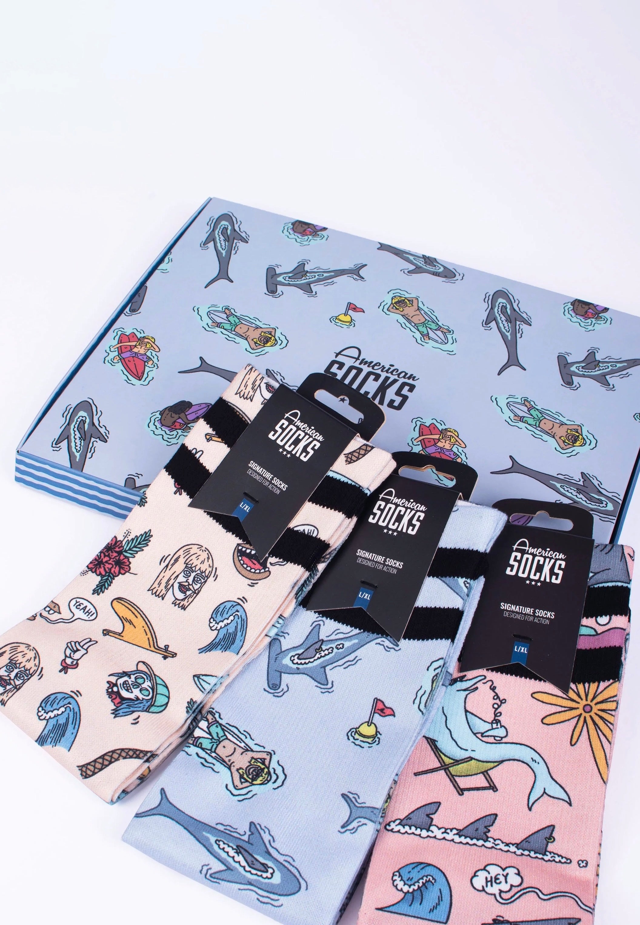 American Socks - Stinky Surfer Socks - Giftbox | Neutral-Image