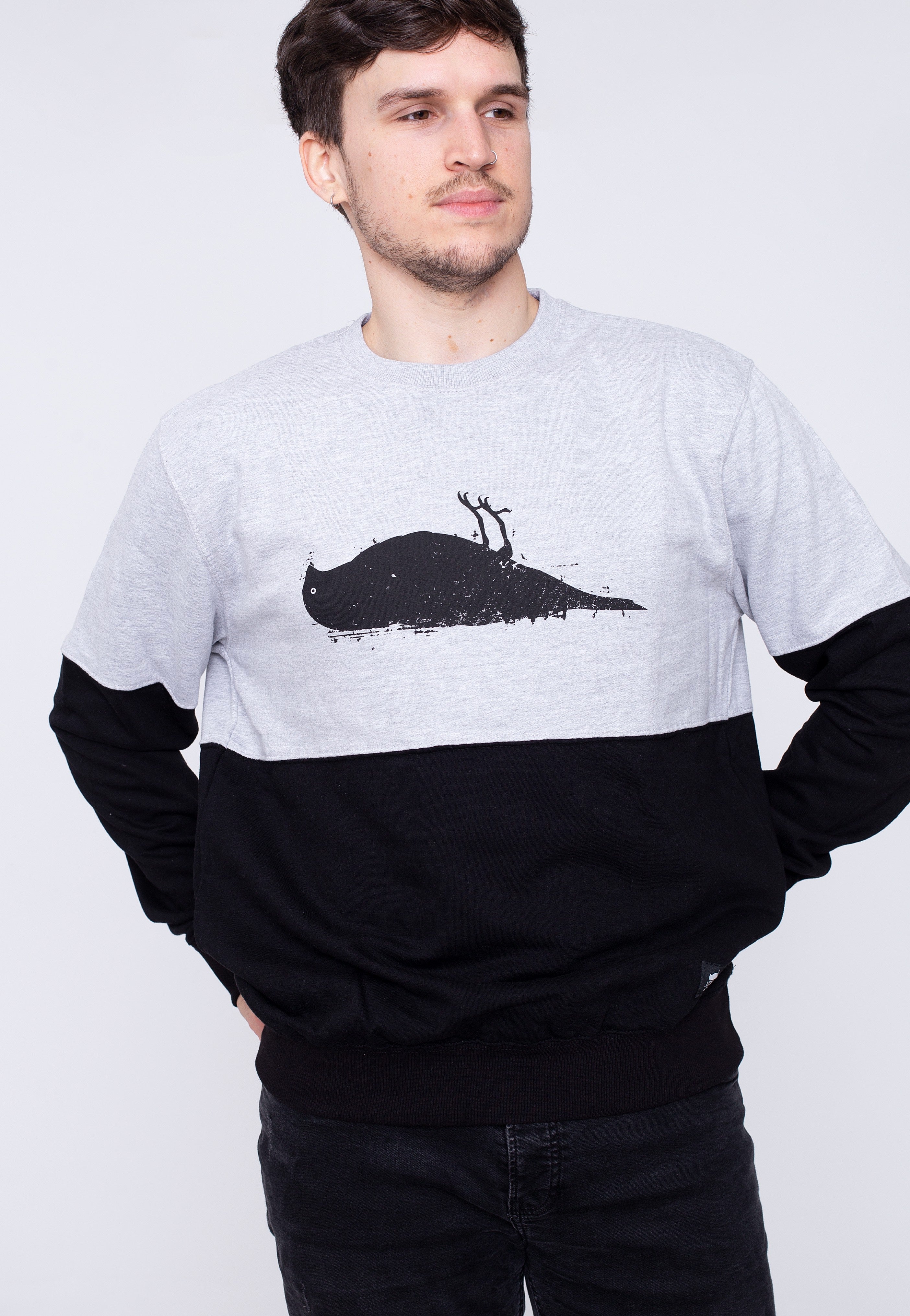 Atticus - Bird Block Heather Grey/Black - Sweater | Men-Image