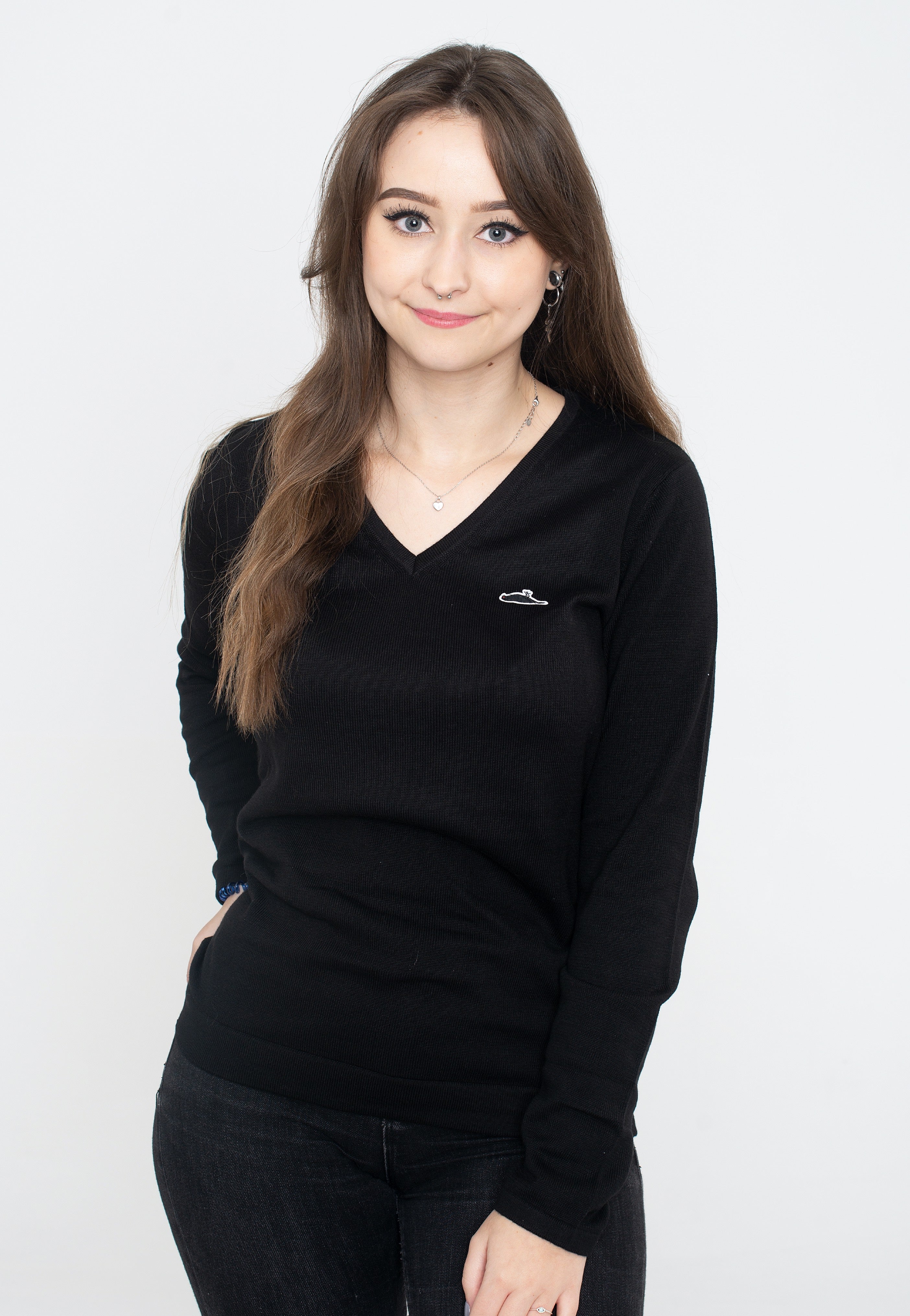 Atticus - Alice V Neck Black - Sweater | Women-Image