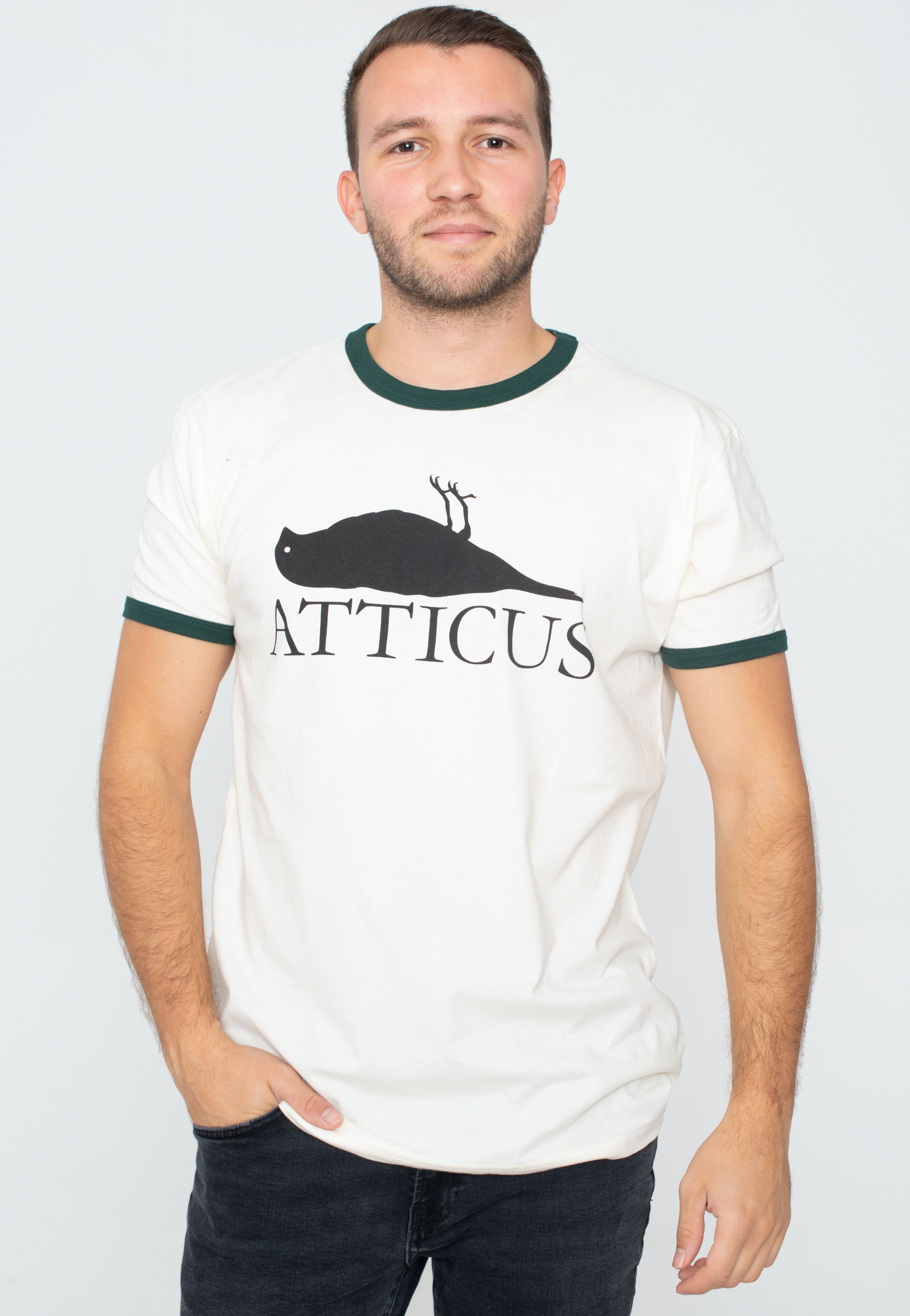 Atticus - Brand Logo Ringer Natural/Forest - T-Shirt | Men-Image