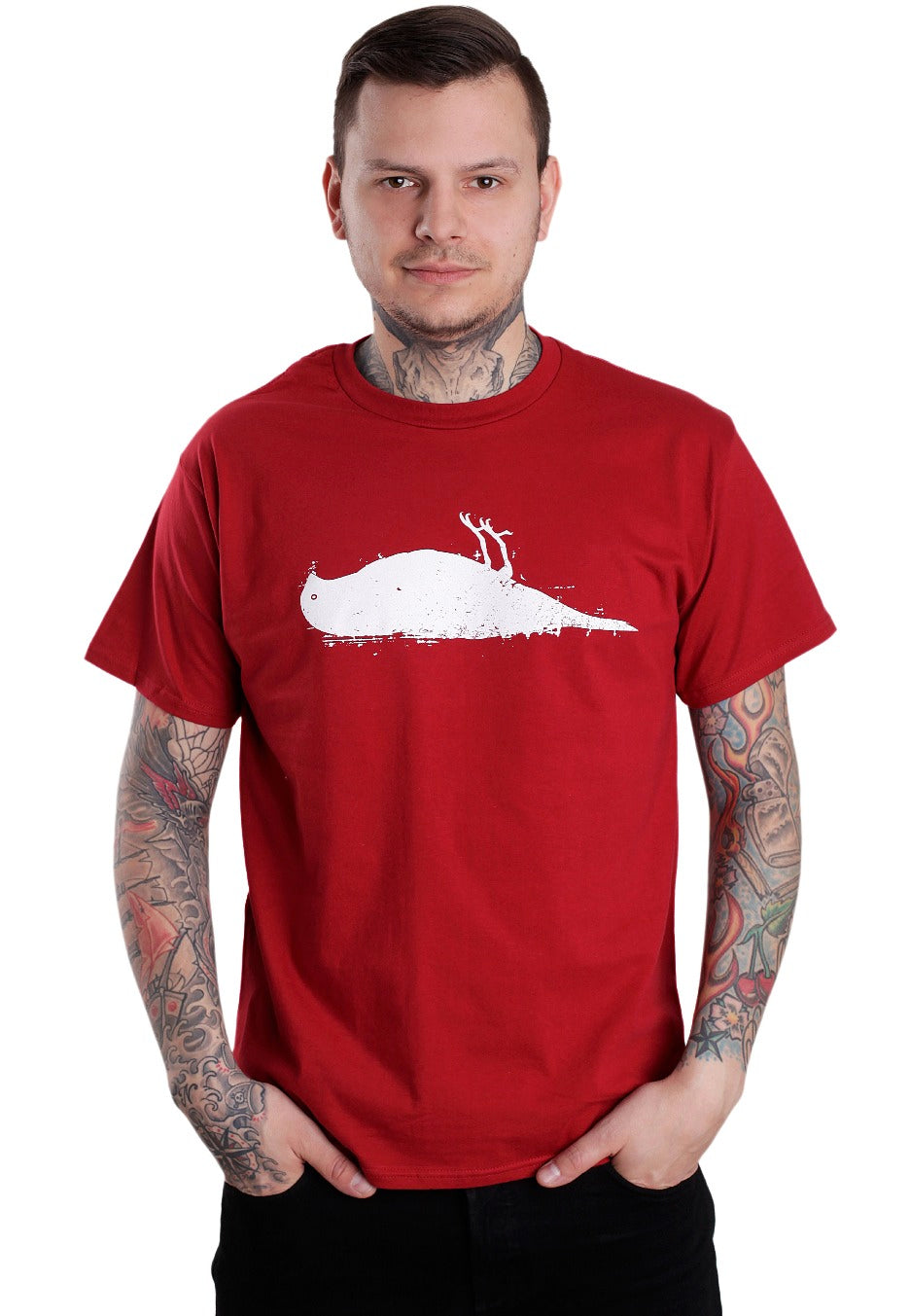 Atticus - Bird Maroon/White - T-Shirt | Men-Image