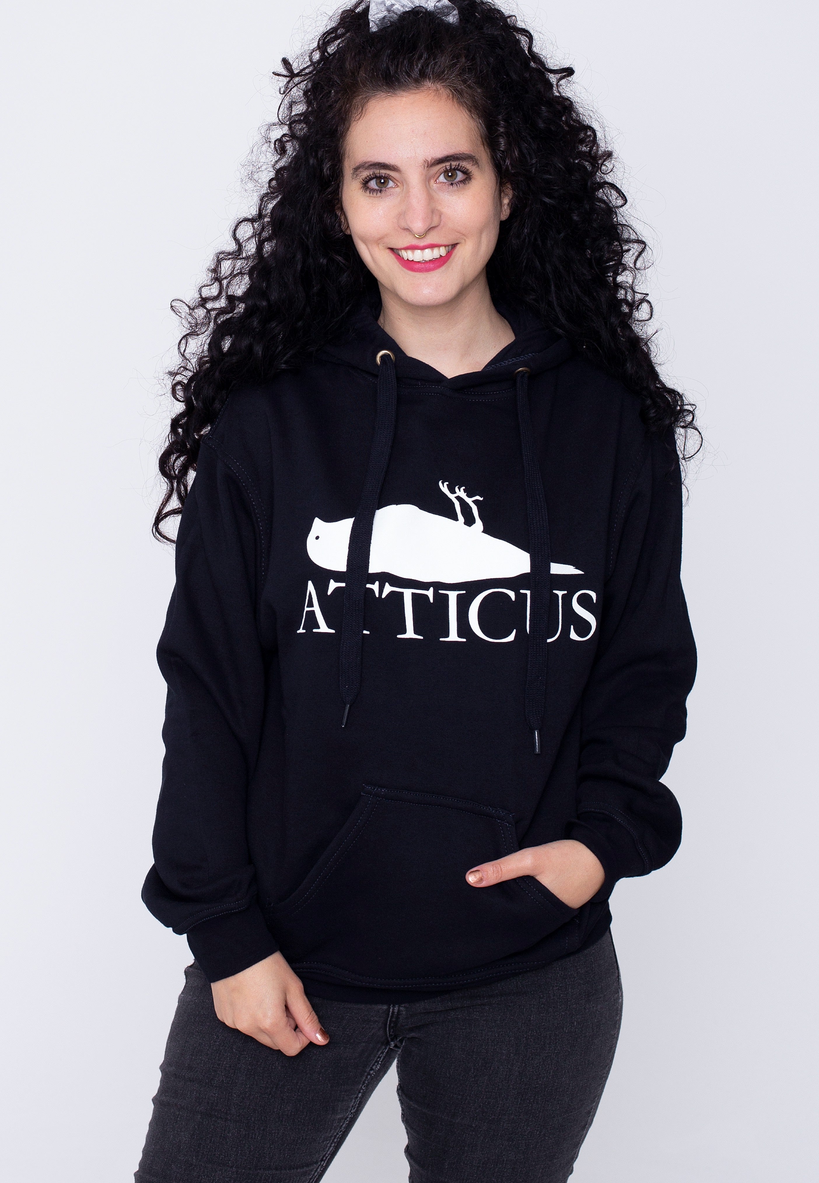 Atticus - Brand Logo Navy - Hoodie | Women-Image