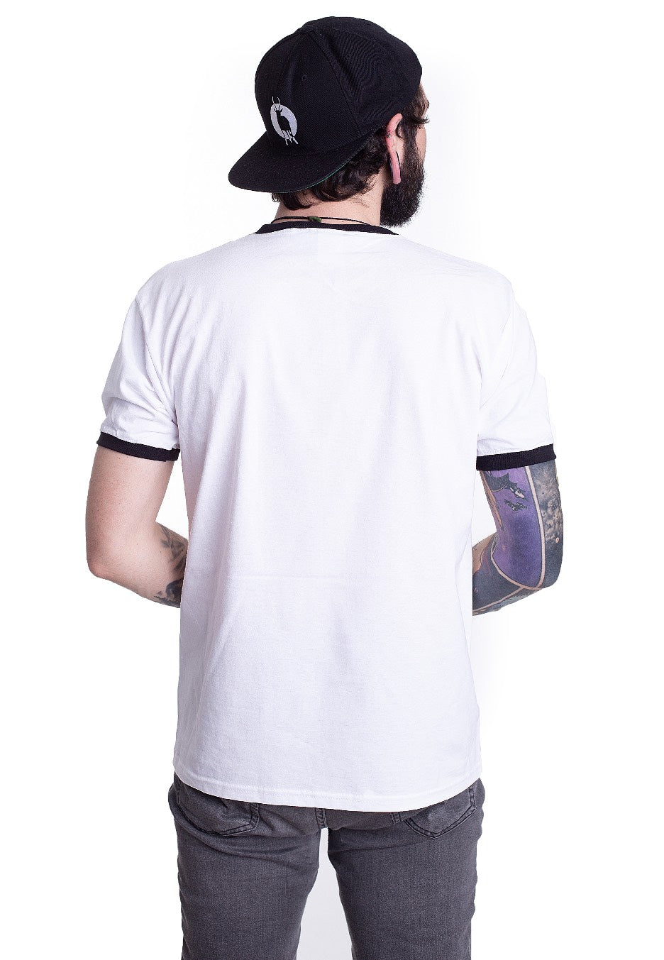 Atticus - Circle Ringer White/Black - T-Shirt | Men-Image