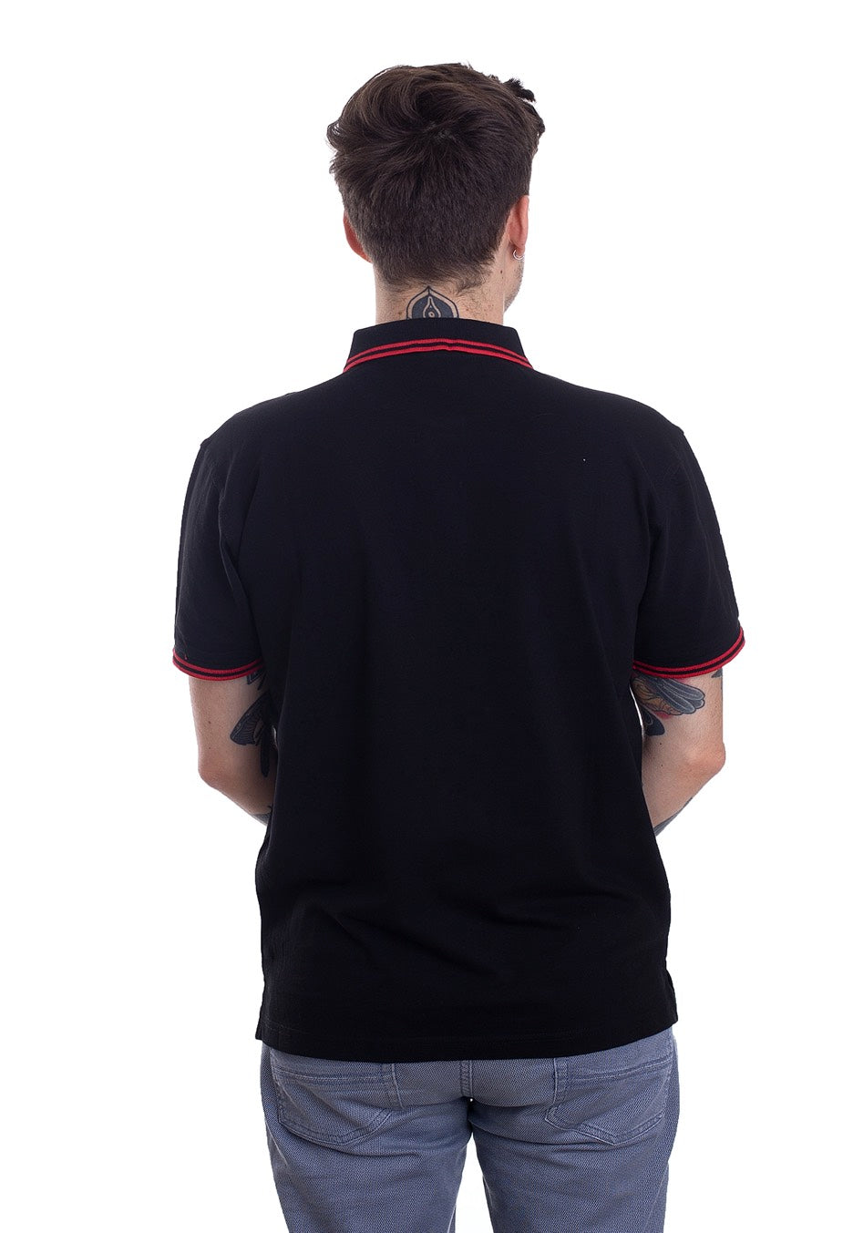 Atticus - Classic Tipped Black/Red - Polo | Men-Image