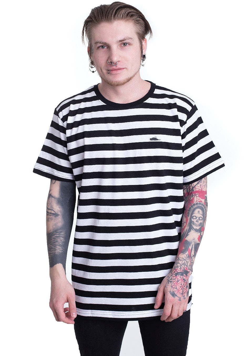 Atticus - Frame Stripe Black/White - T-Shirt | Men-Image