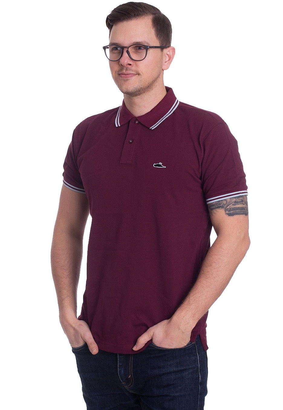 Atticus - Classic Tipped Burgundy/Sky - Polo | Men-Image