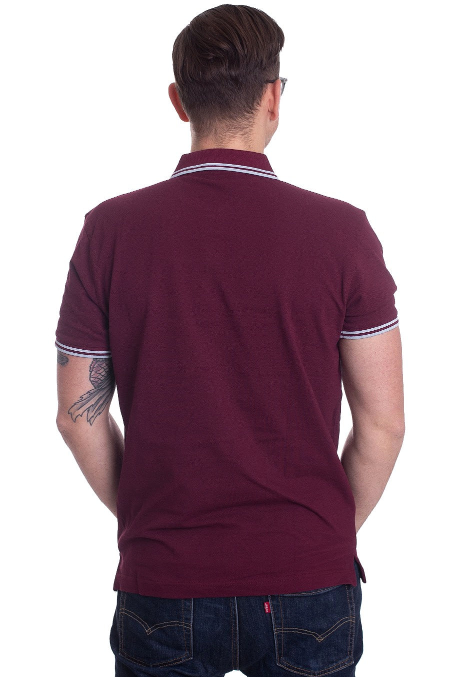 Atticus - Classic Tipped Burgundy/Sky - Polo | Men-Image