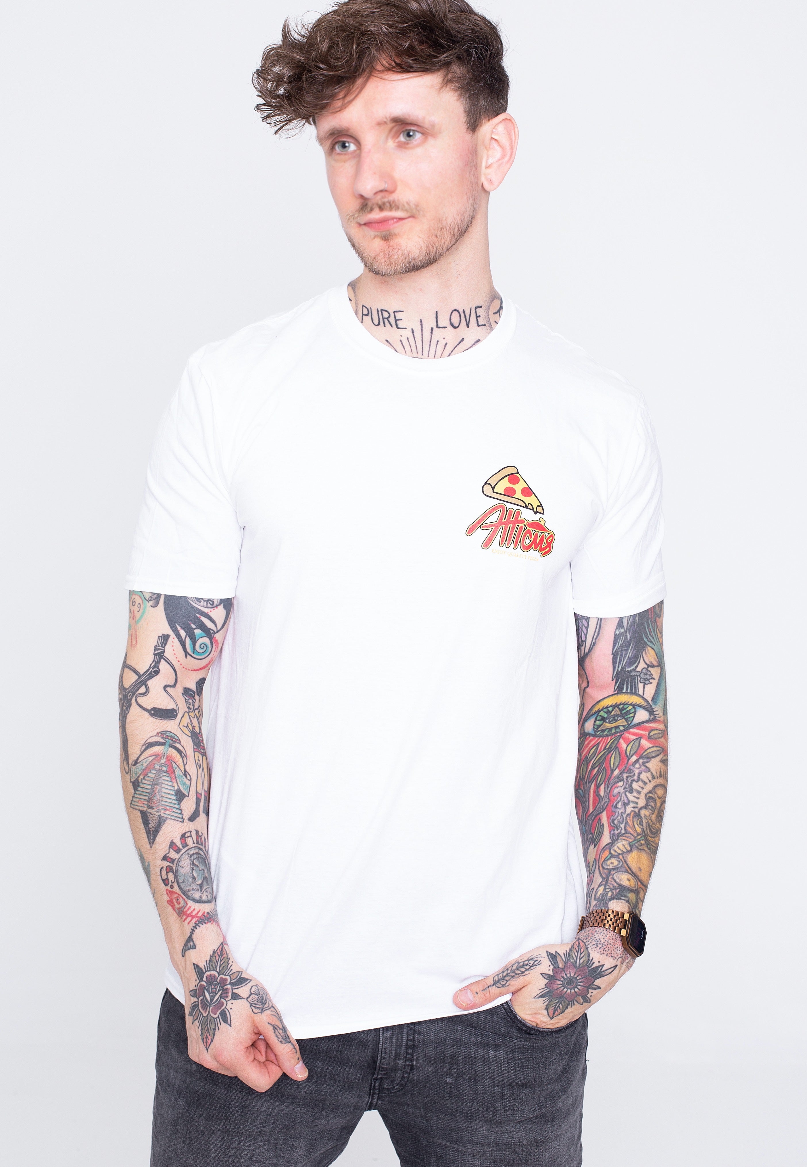 Atticus - Quality Pizza White - T-Shirt | Men-Image