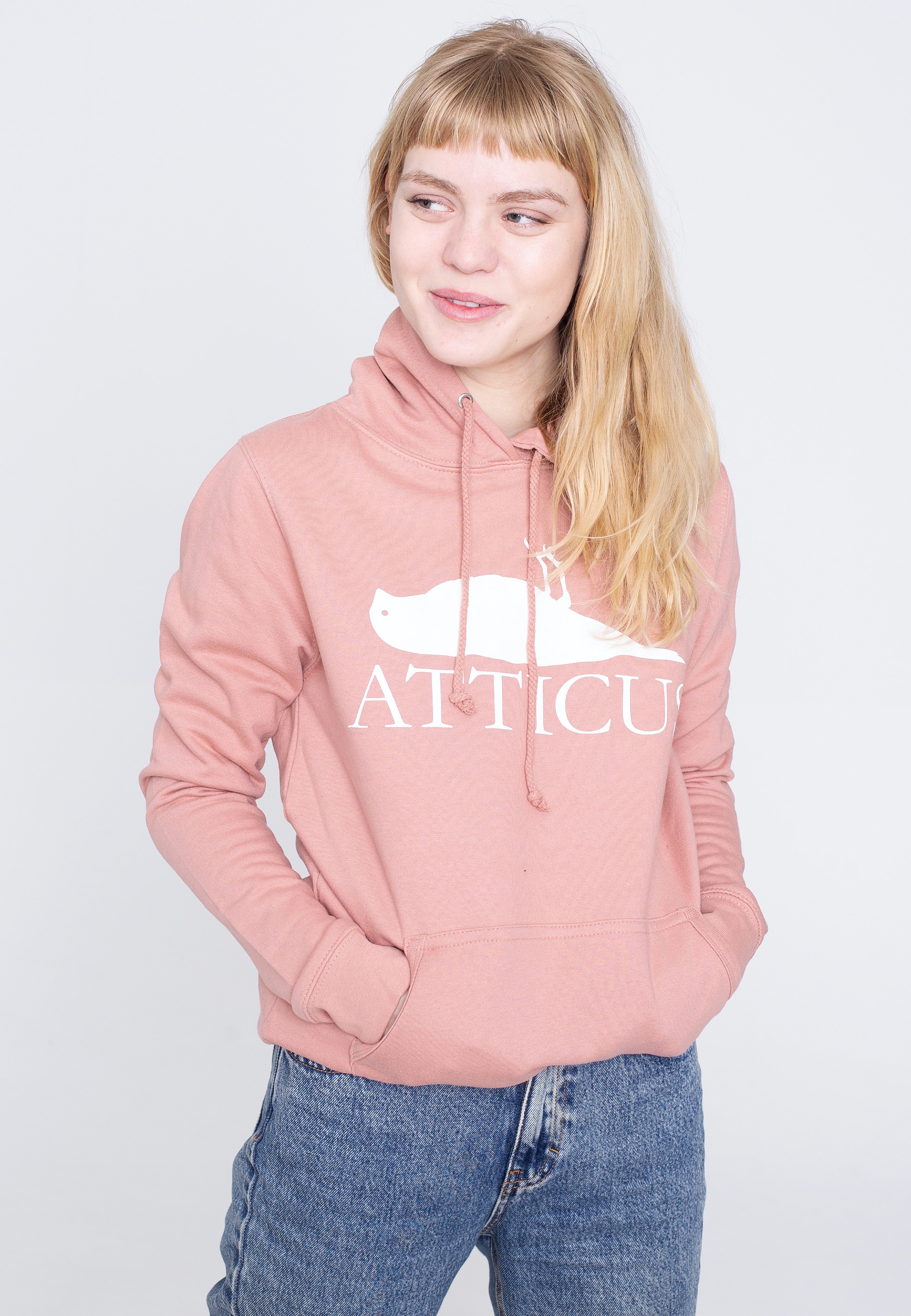 Atticus - Womens Brand Logo Dusty Pink - Hoodie | Women-Image