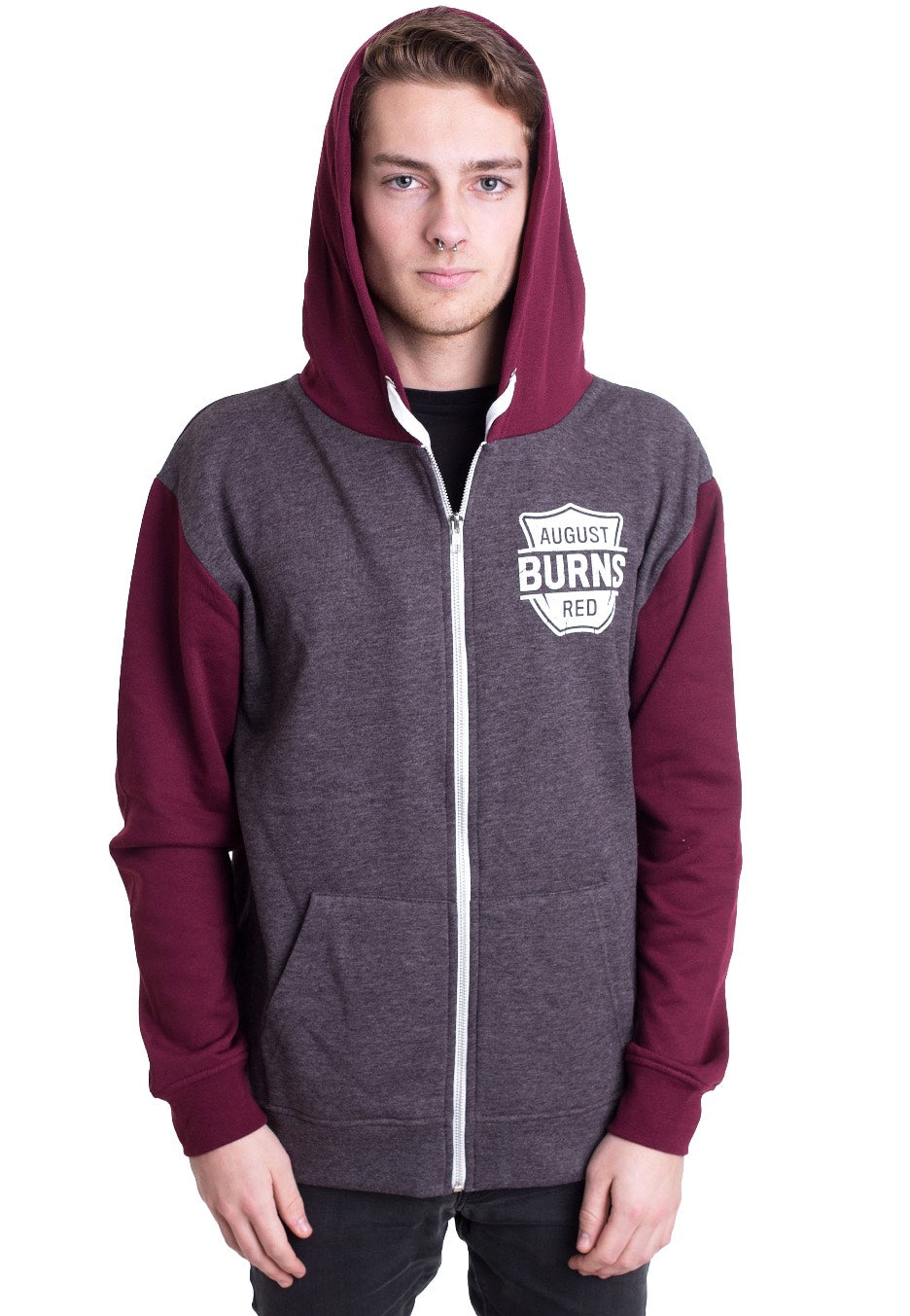 August Burns Red - Angry Music Charcoal/Burgundy - Zipper | Men-Image