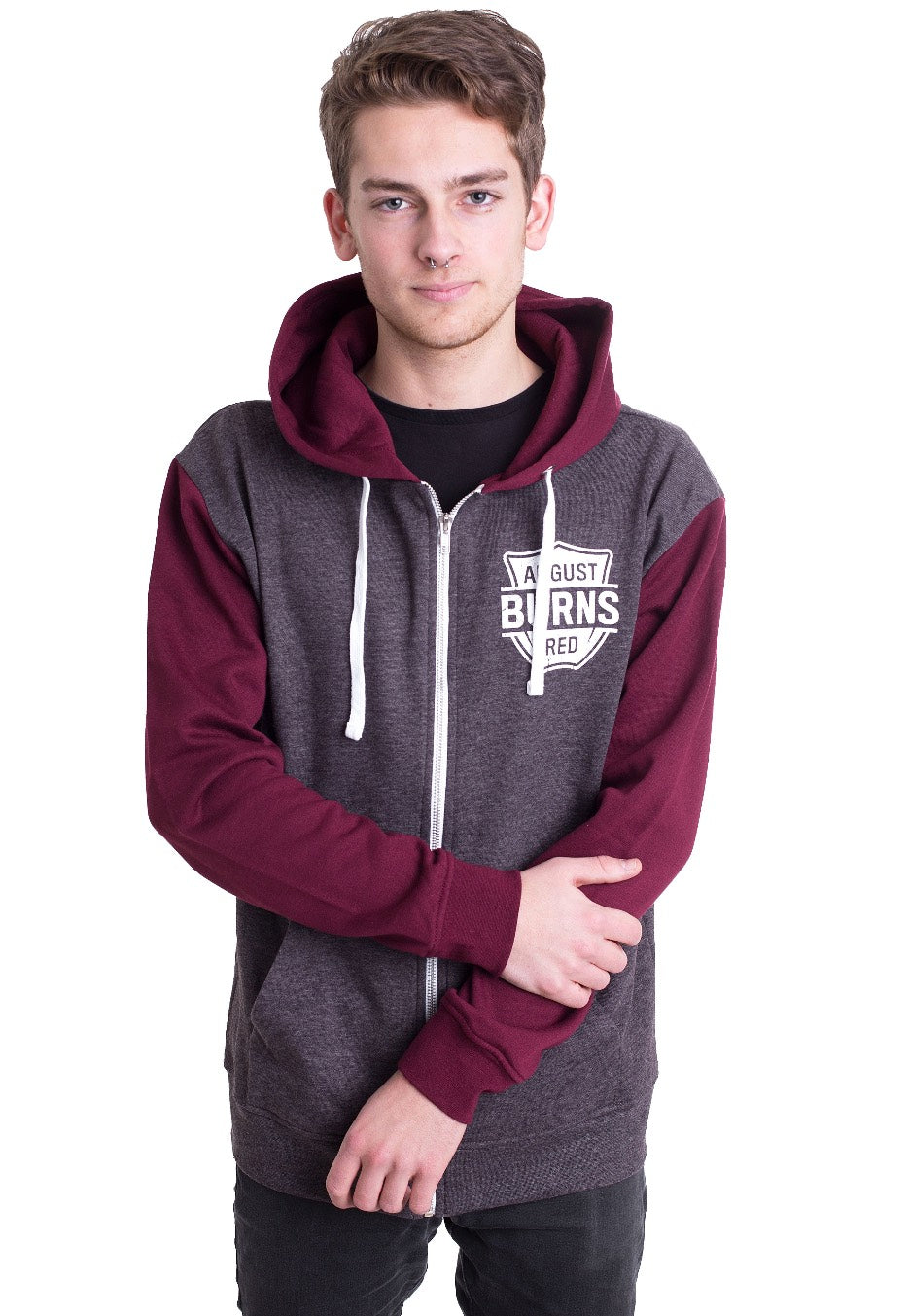 August Burns Red - Angry Music Charcoal/Burgundy - Zipper | Men-Image