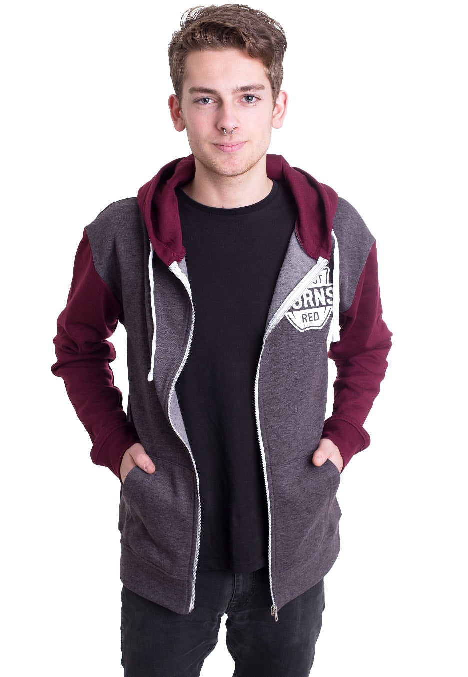 August Burns Red - Angry Music Charcoal/Burgundy - Zipper | Men-Image