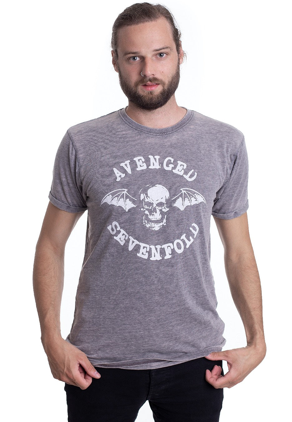 Avenged Sevenfold - Skull Logo Burnout Grey - T-Shirt | Men-Image