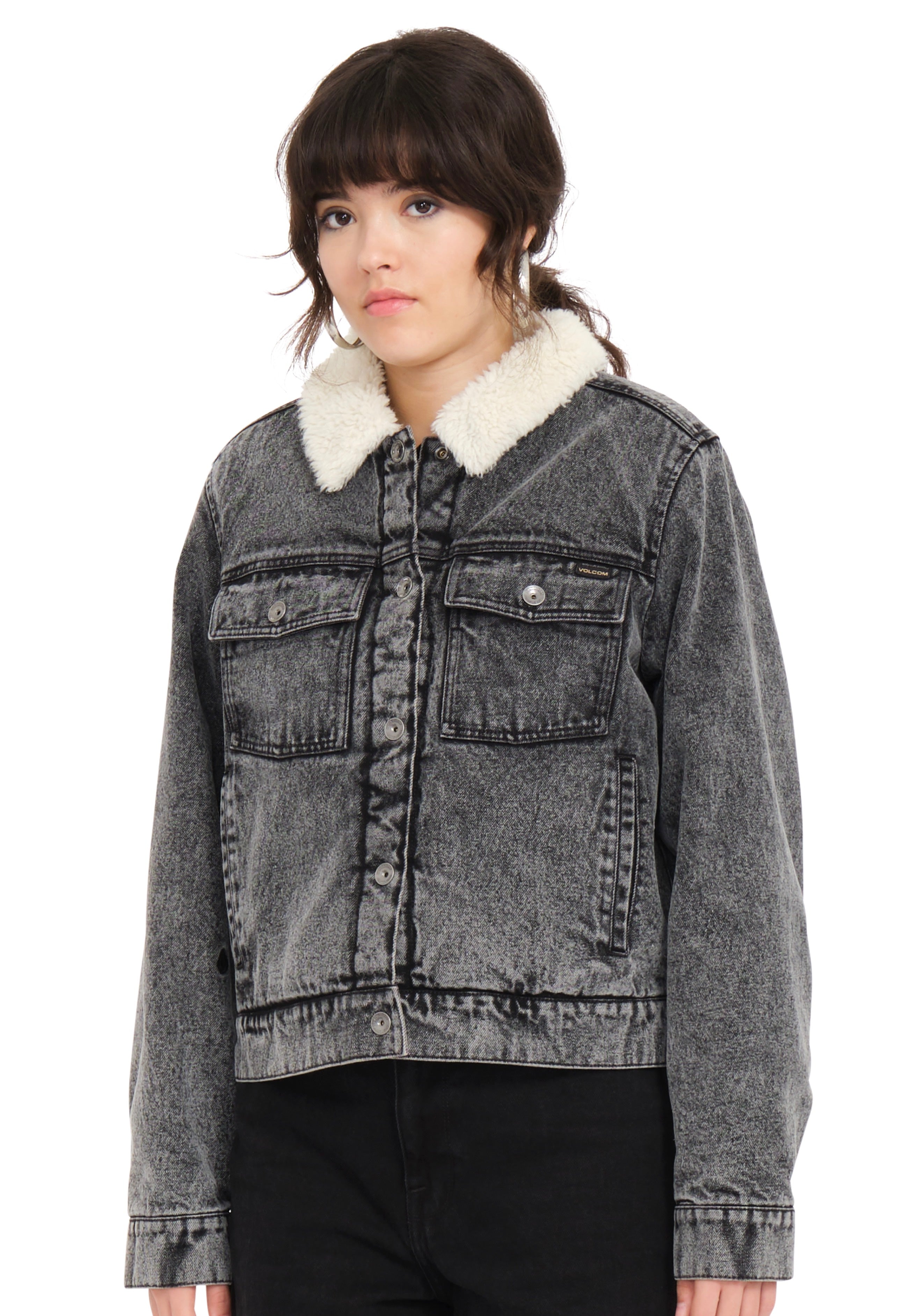 Volcom - Radstone Sherpa Black - Jeans Jacket | Women-Image