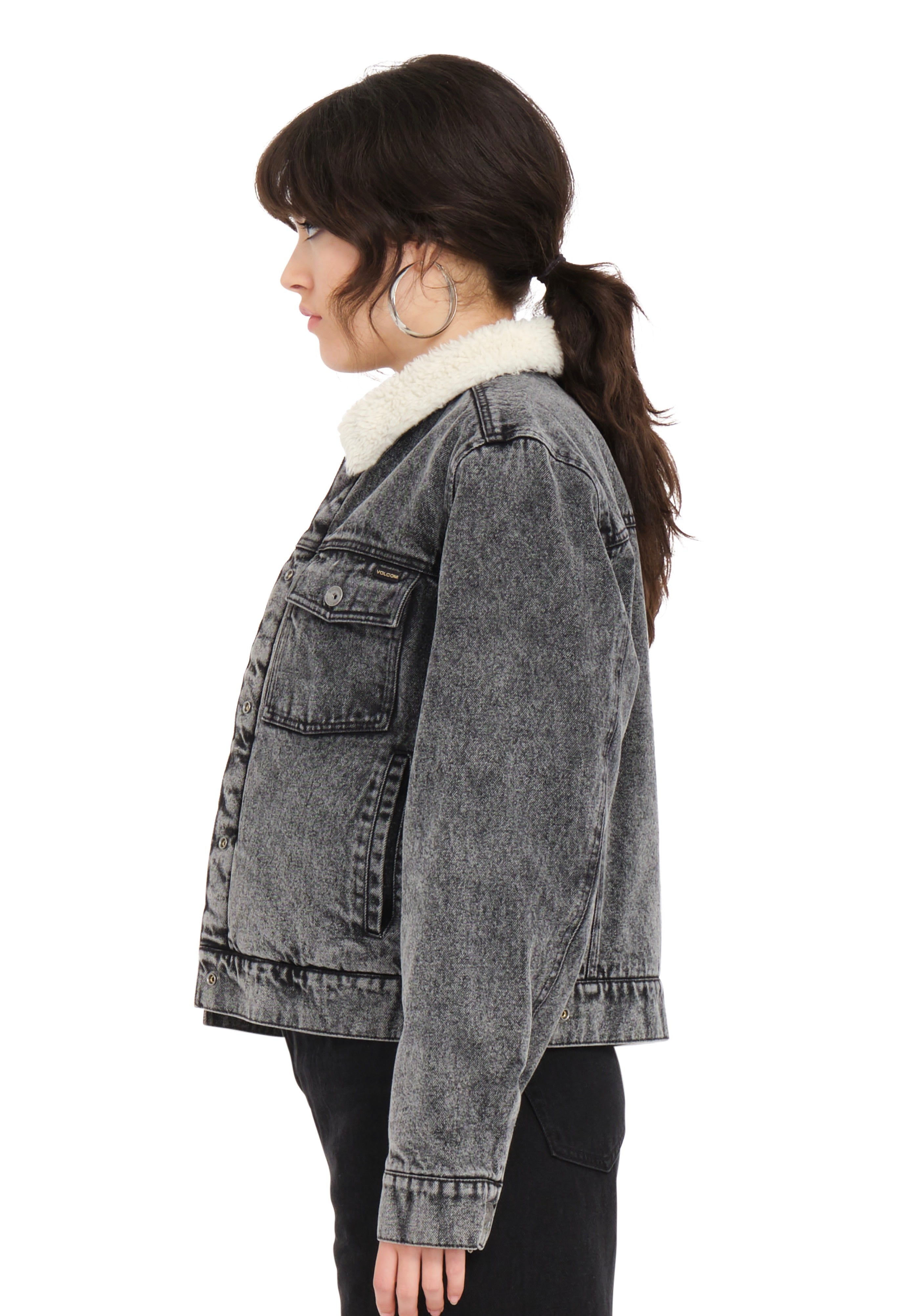 Volcom - Radstone Sherpa Black - Jeans Jacket | Women-Image